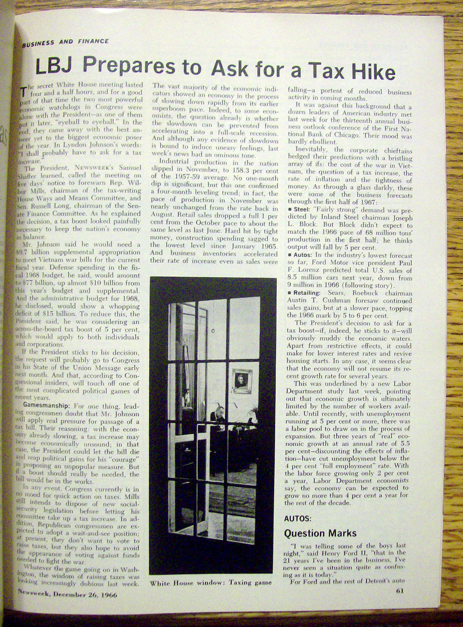 Newsweek Magazine-December 26, 1966-Jackie Kennedy