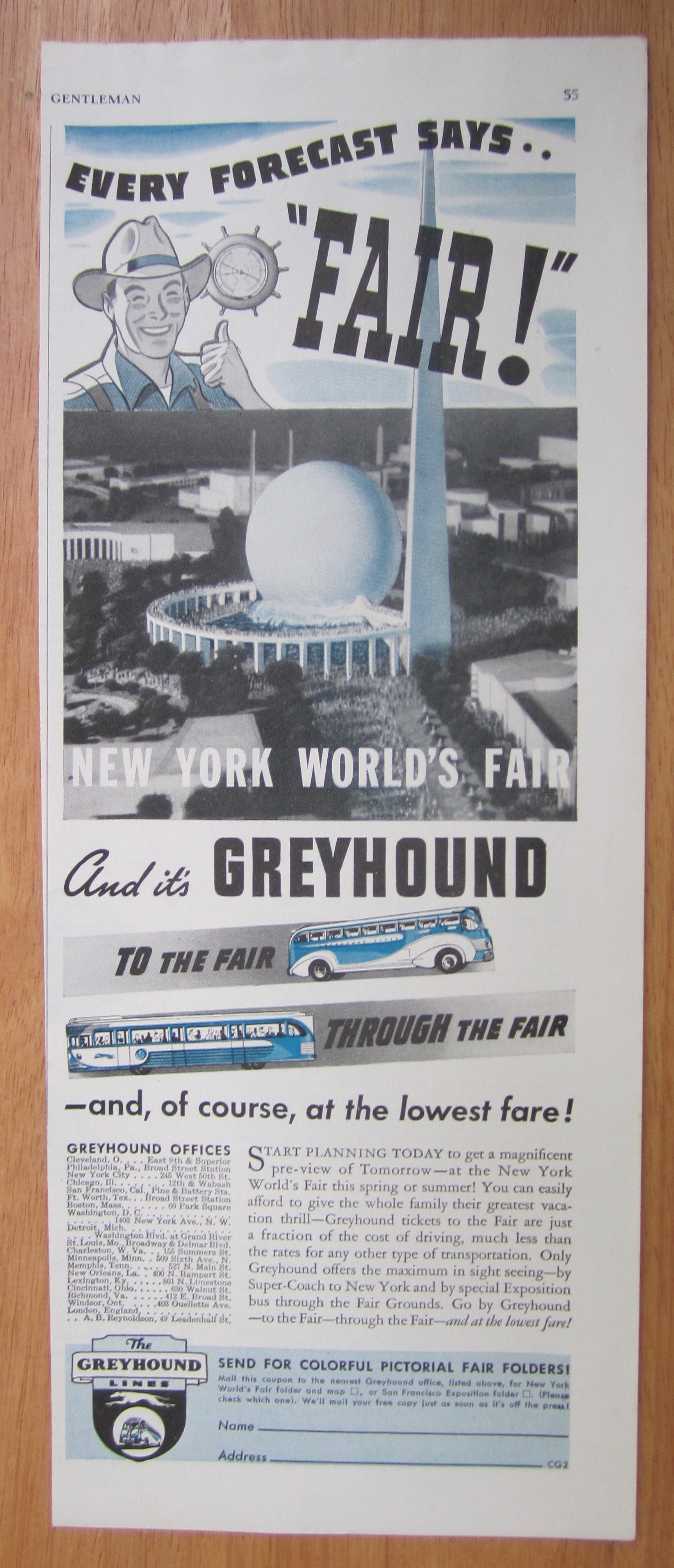 1939 Greyhound with New York World's Fair