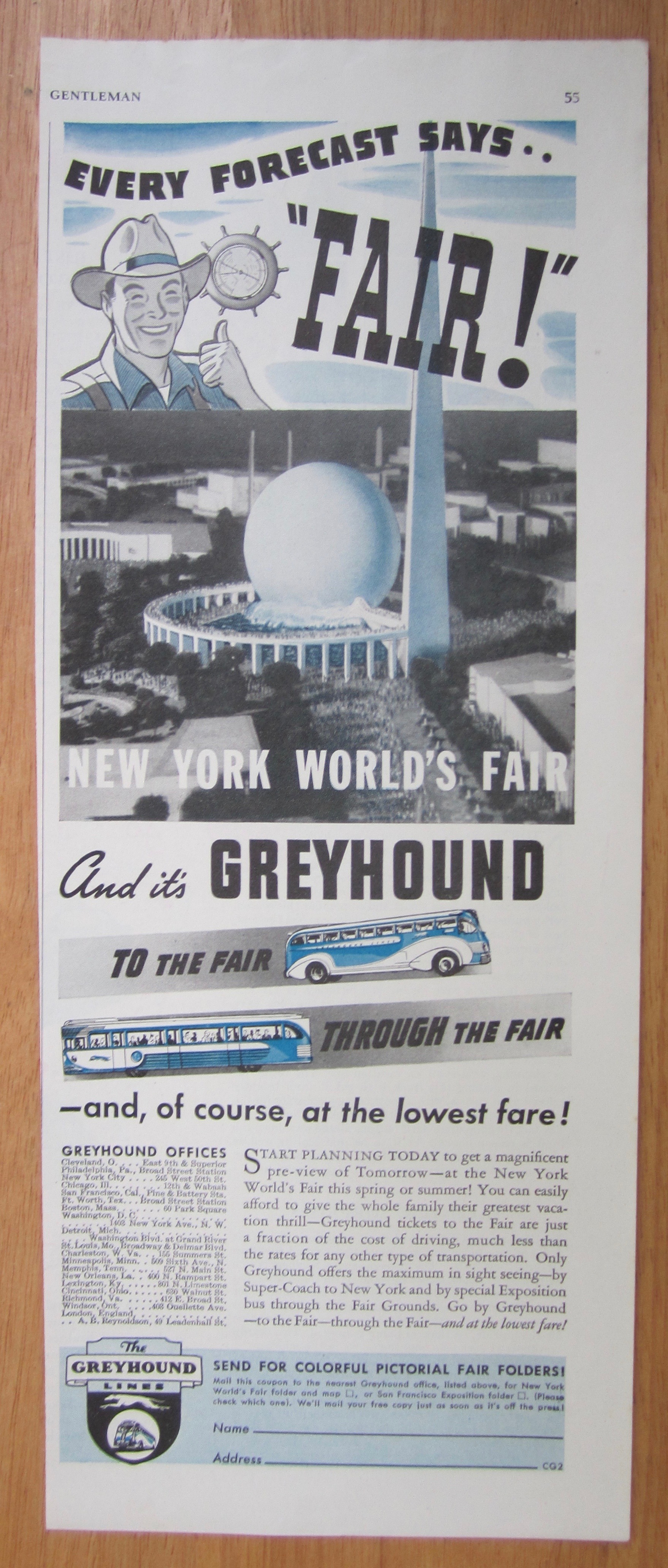 1939 Greyhound with New York World's Fair