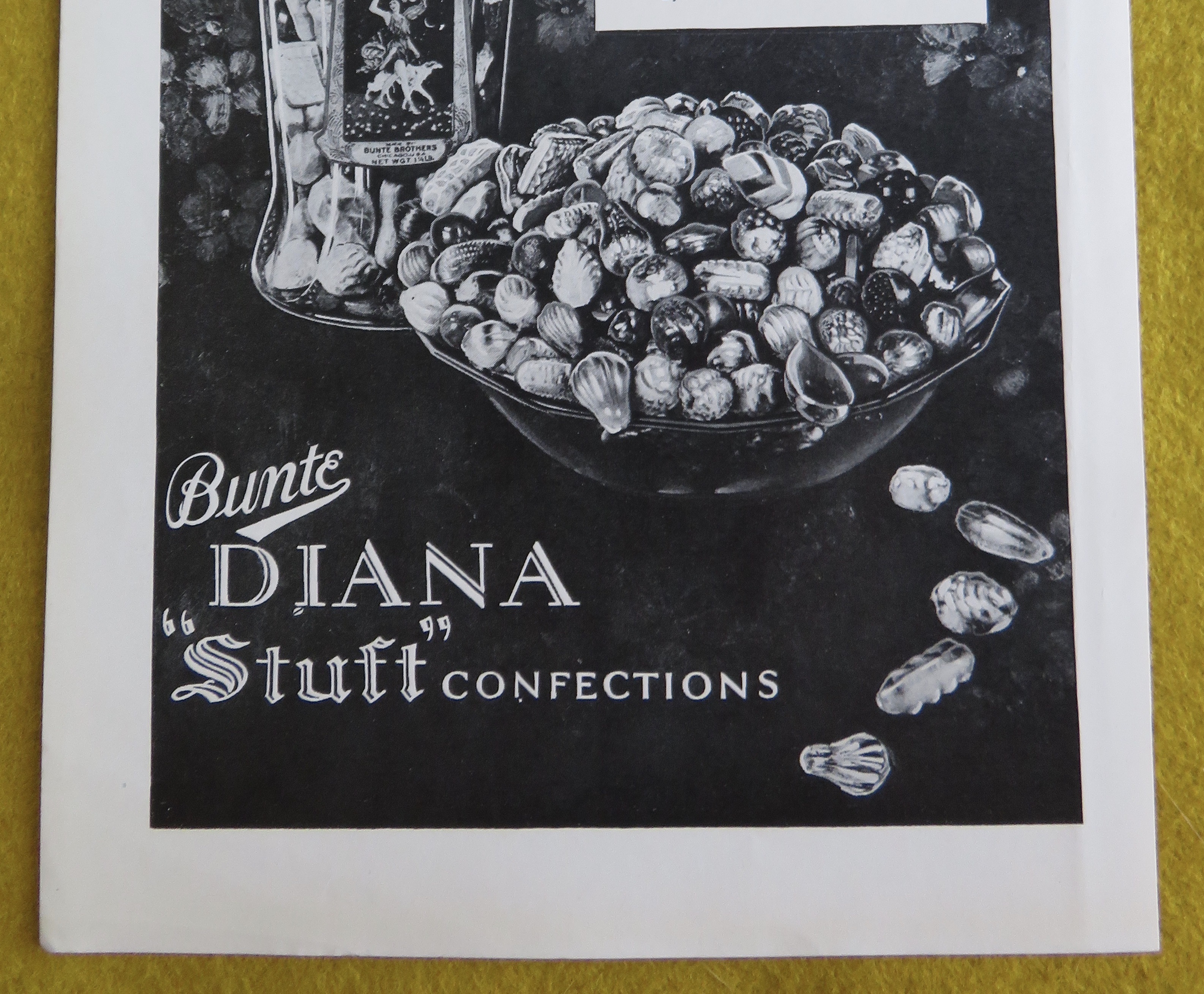 1930 Bunte Diana Stuft Confections with Jar Of Candy