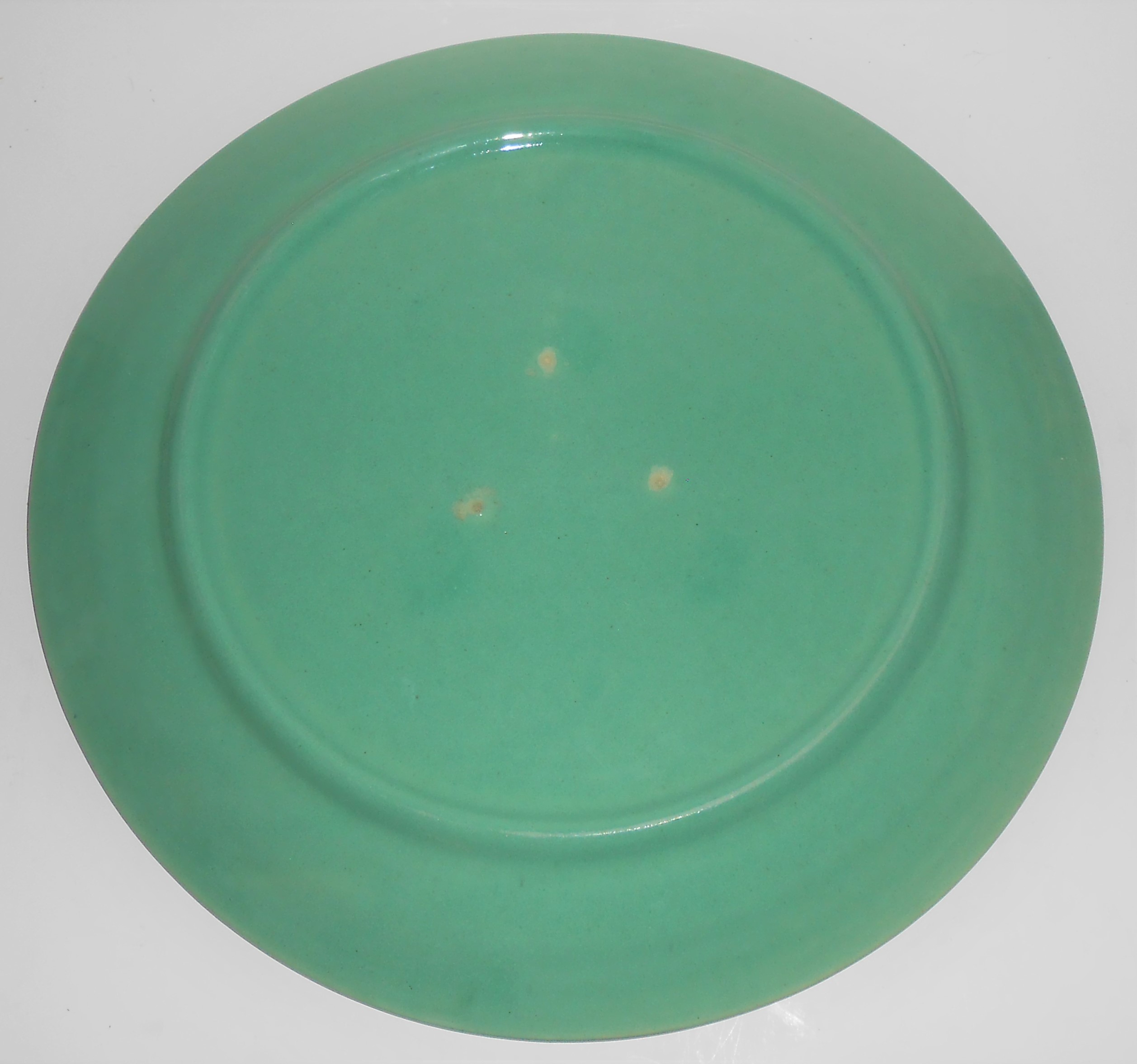 Vintage Bauer Pottery Early Ring Ware Jade Chop Plate