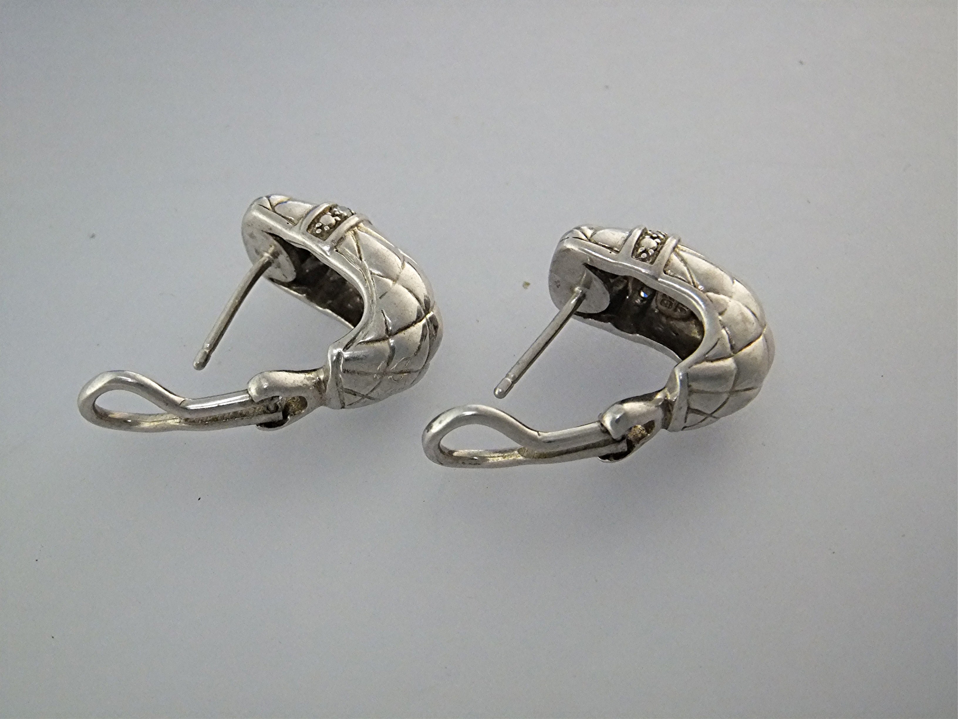 Earrings Sterling Silver CZ Pierced French Clip GAIA