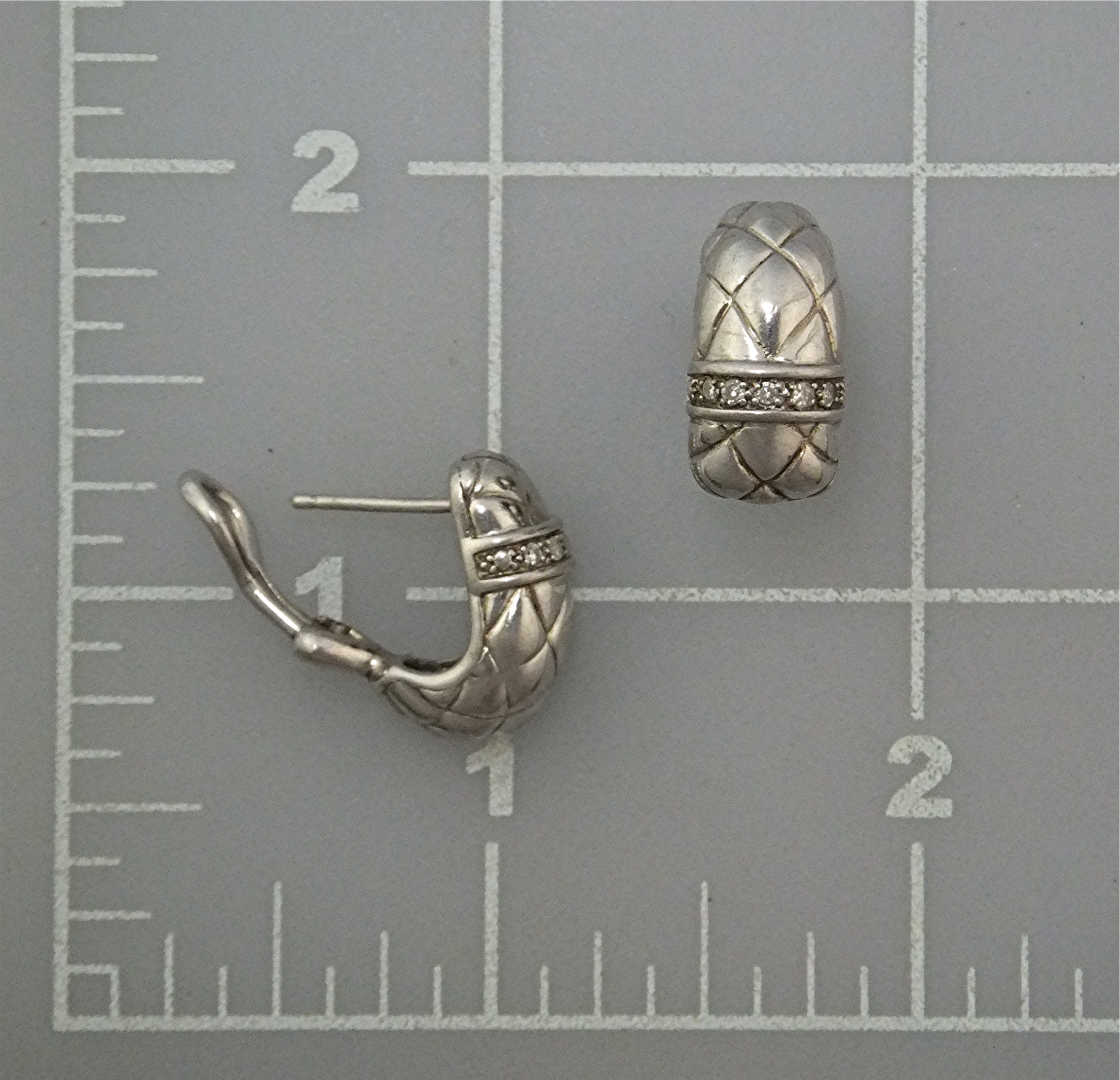 Earrings Sterling Silver CZ Pierced French Clip GAIA
