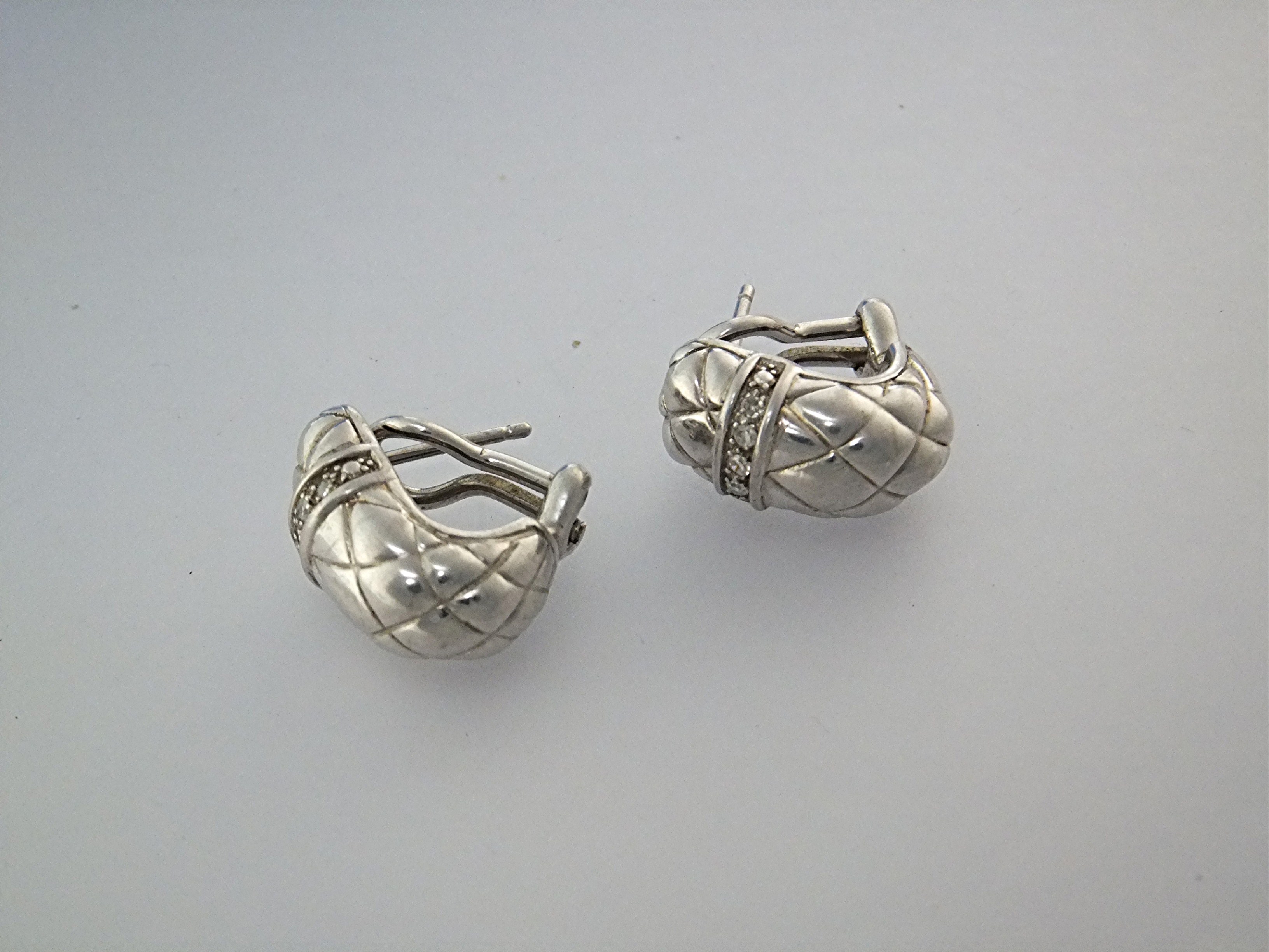Earrings Sterling Silver CZ Pierced French Clip GAIA