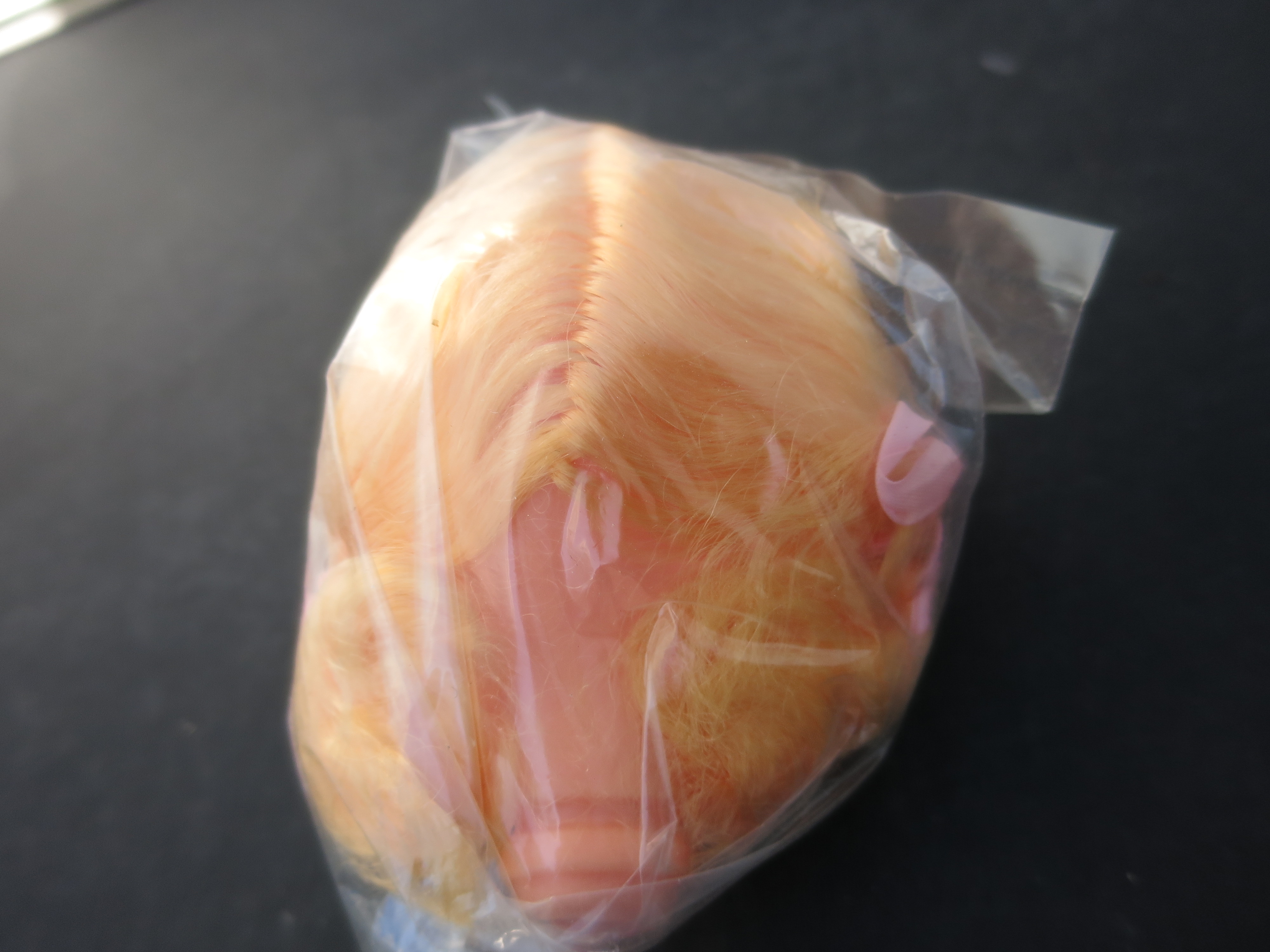 Vintage Girl Soft Rubber Doll Head Crafting Blonde Wig