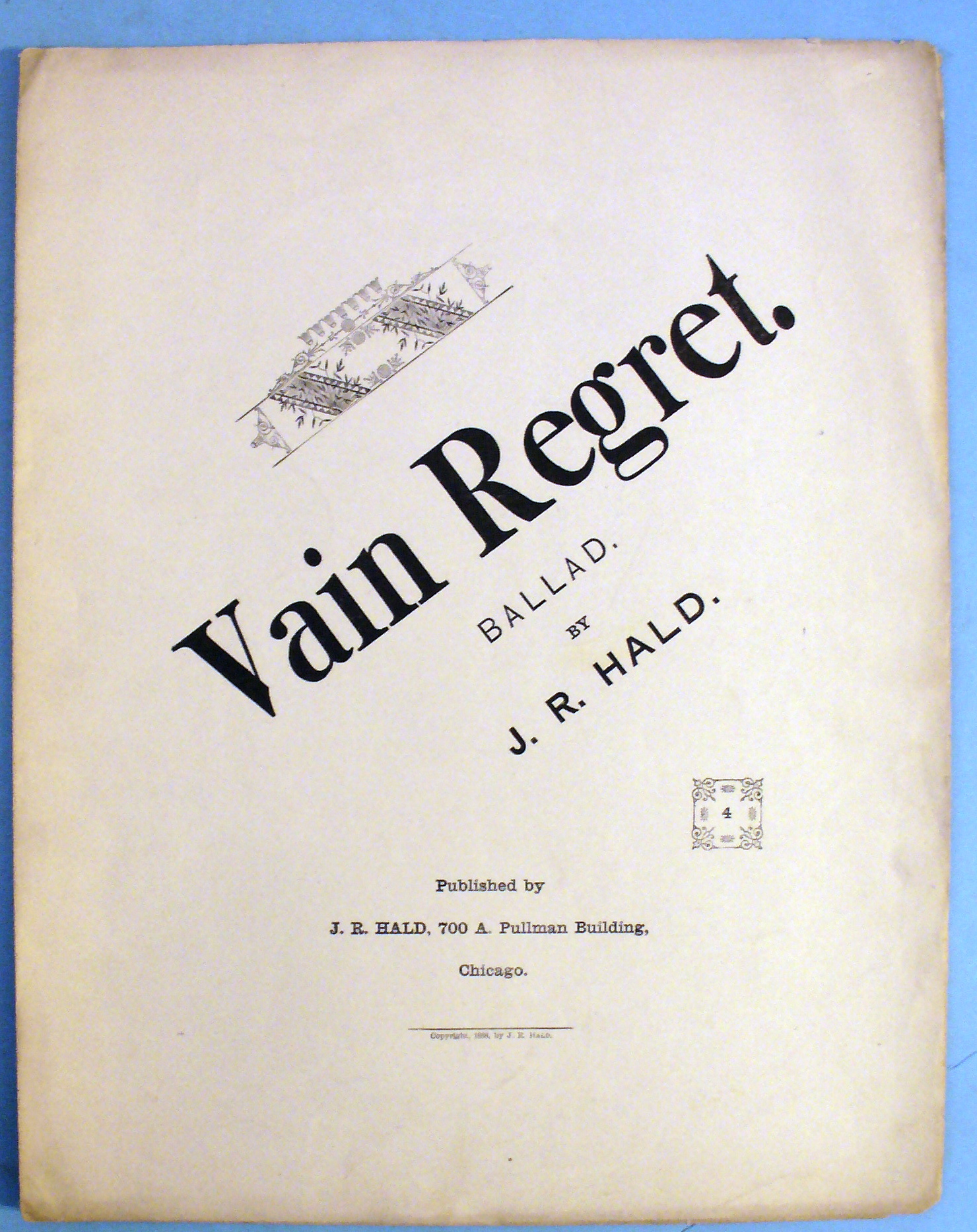 1888 Vain Regret by J.R. Hald