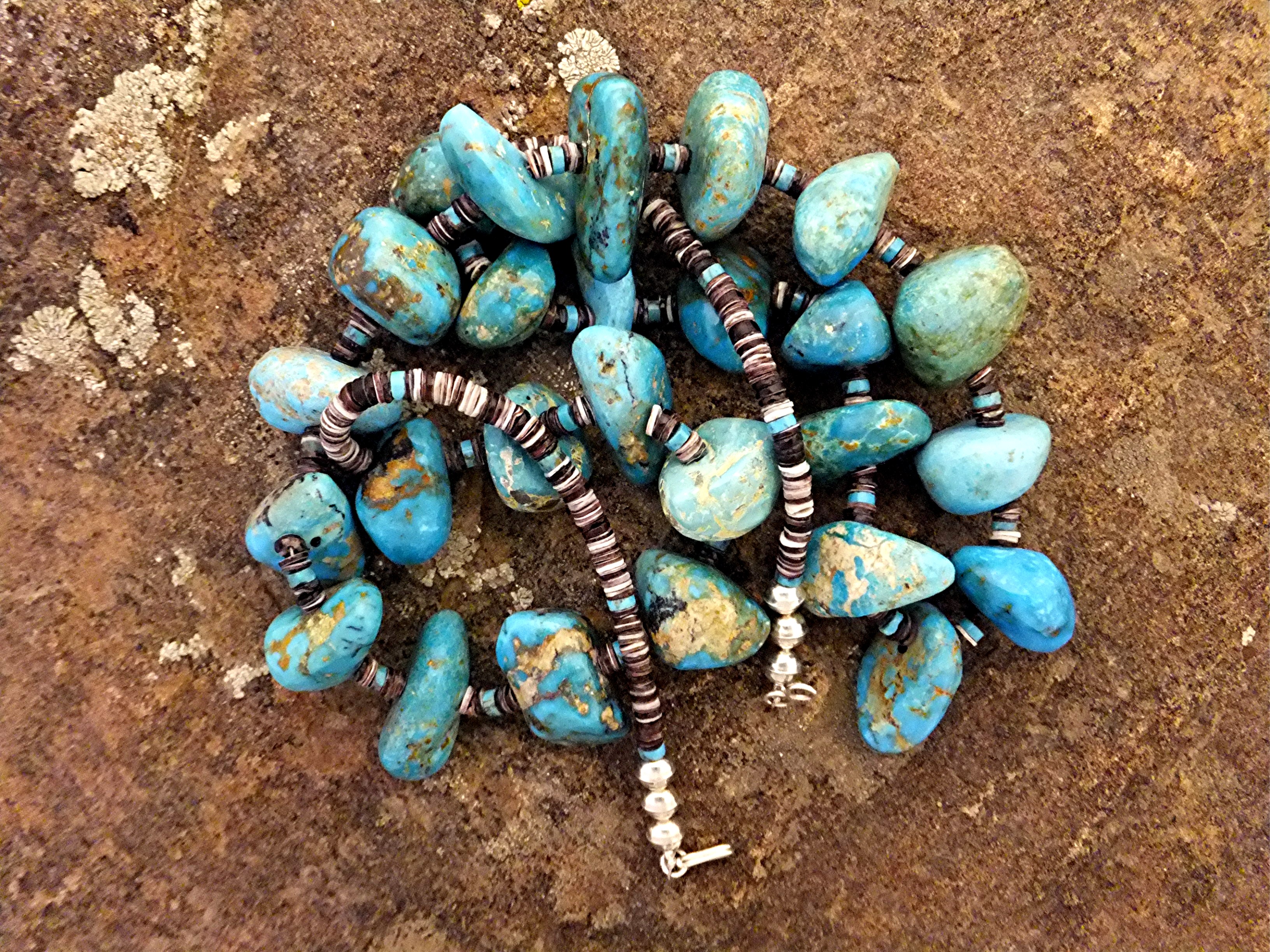 Necklace Manasa Sledeping Beauty Blue Bird Heishi USA
