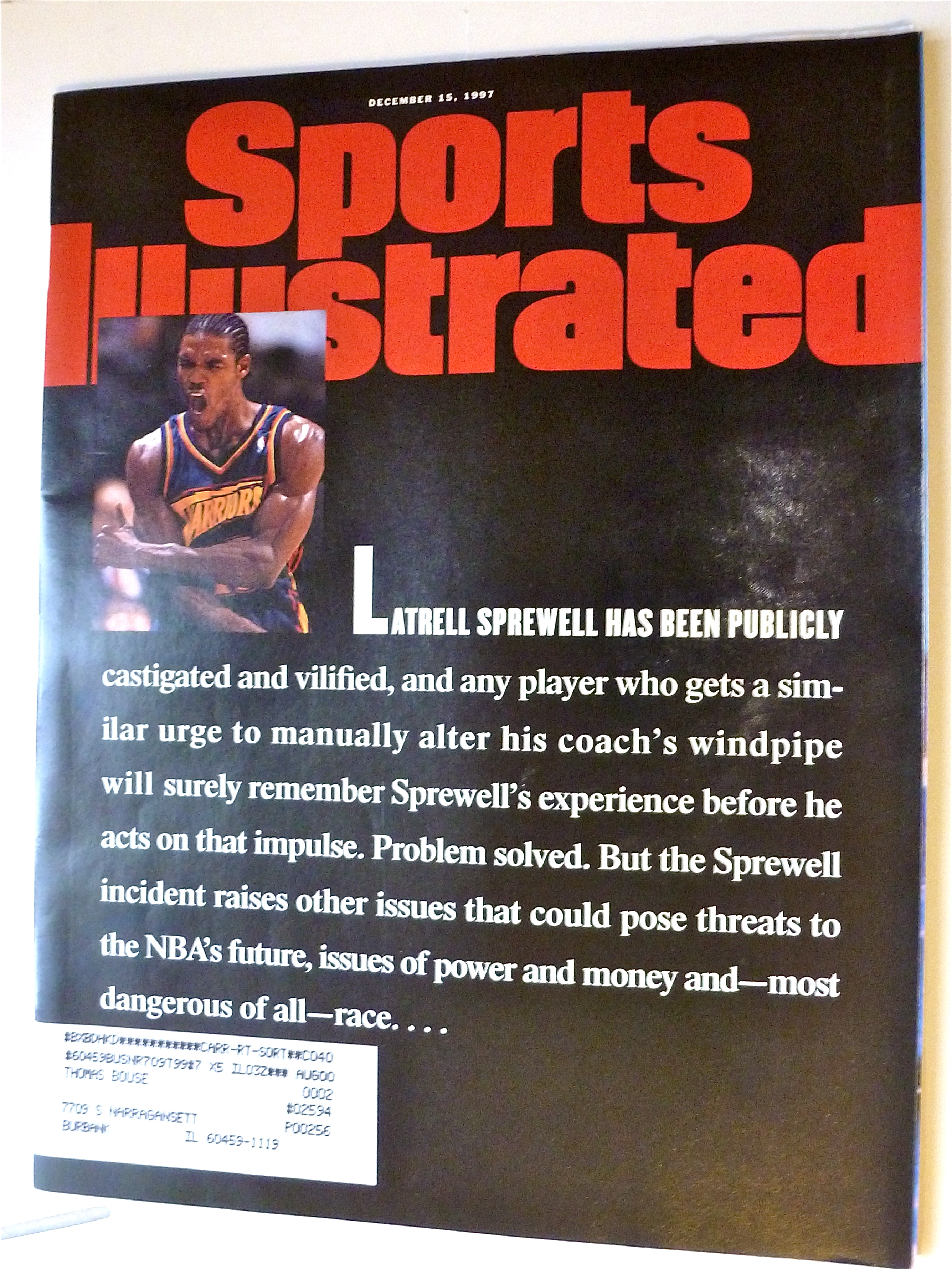 Sports Illustrated Magazine-Dec 15, 1997-L. Sprewell