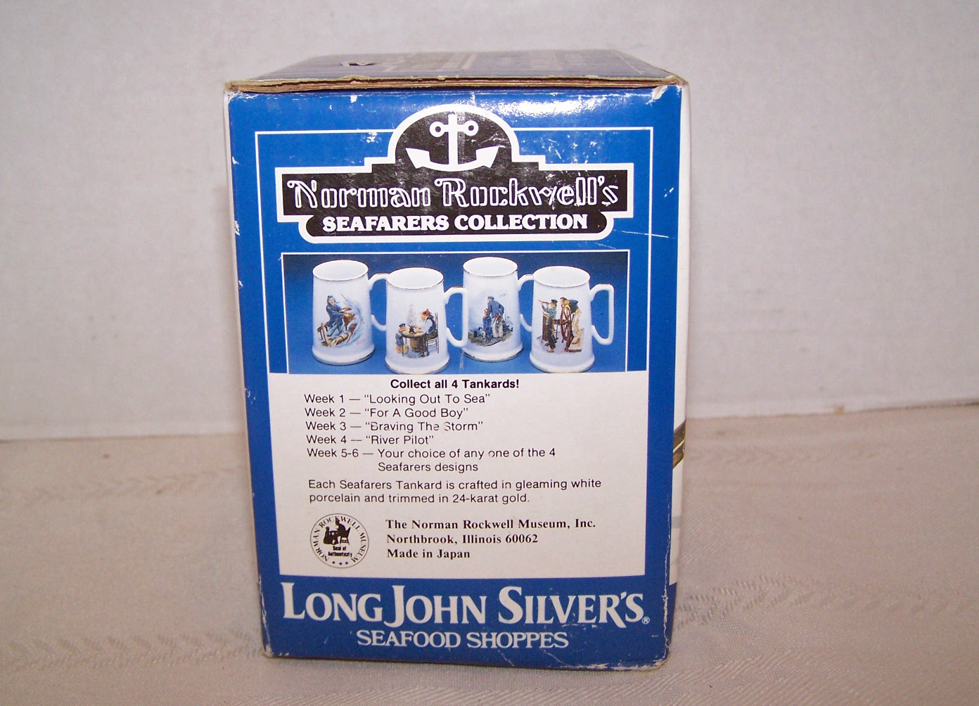 Norman Rockwell Tankard, Braving the Storm, 1985, Box