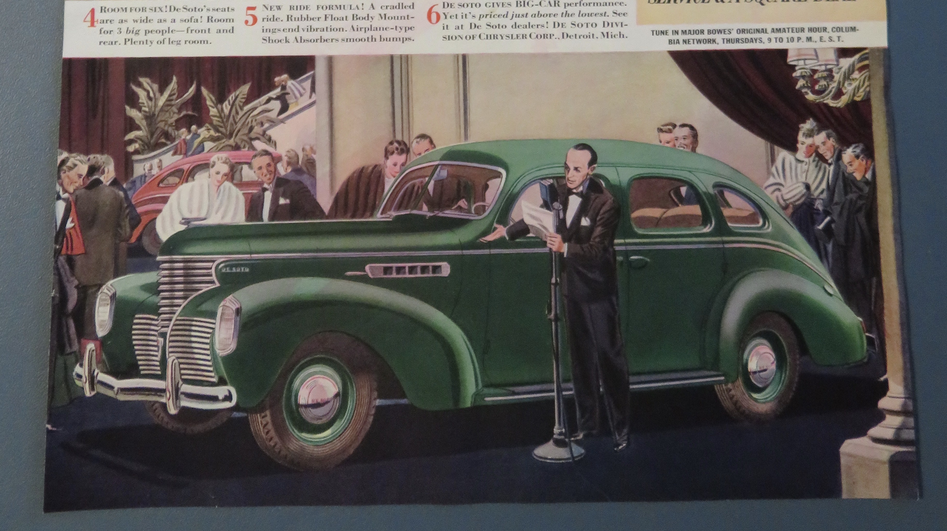 1938 New De Soto with Ted Husing