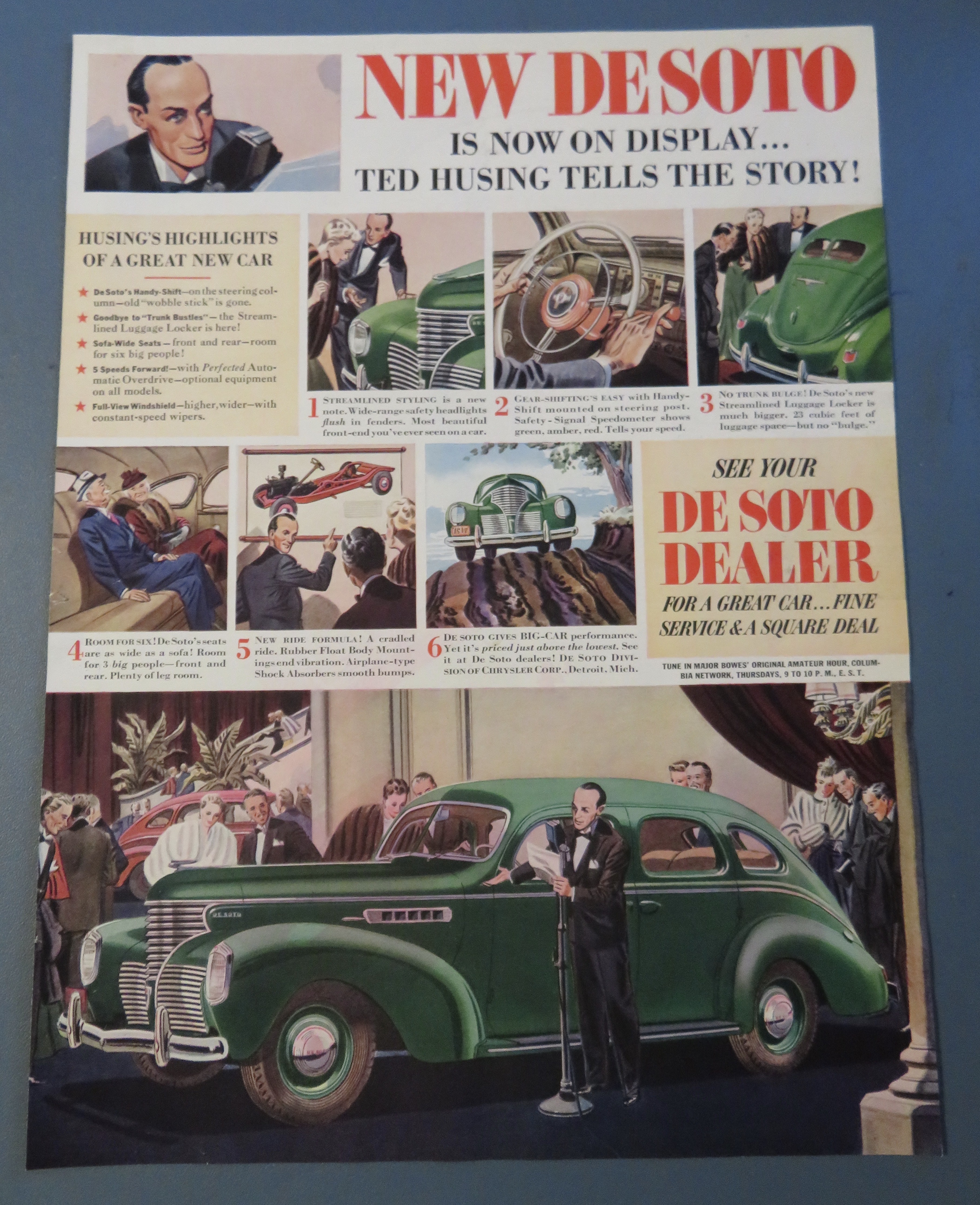 1938 New De Soto with Ted Husing