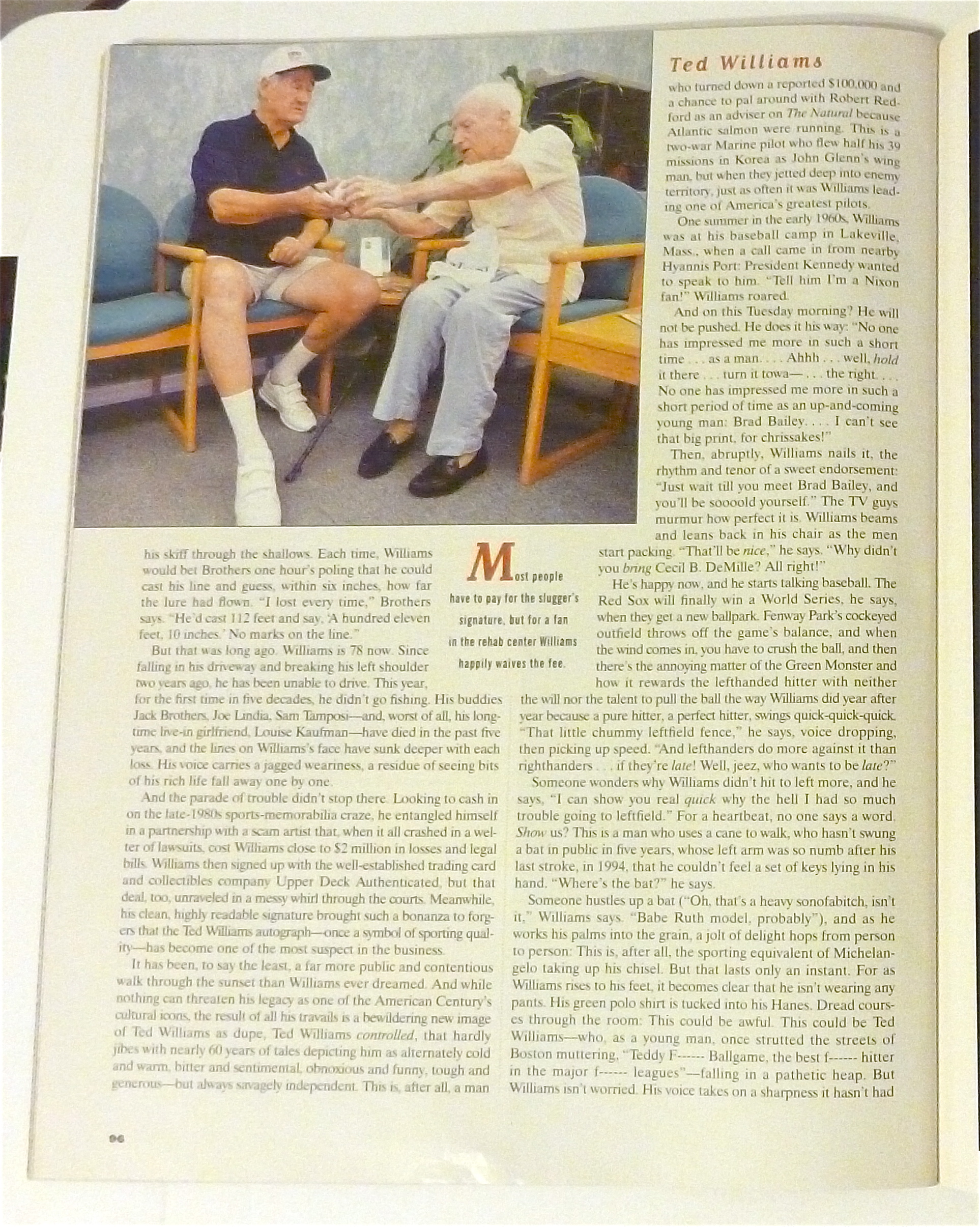Sports Illustrated Magazine Nov 25, 1996 Ted Williams