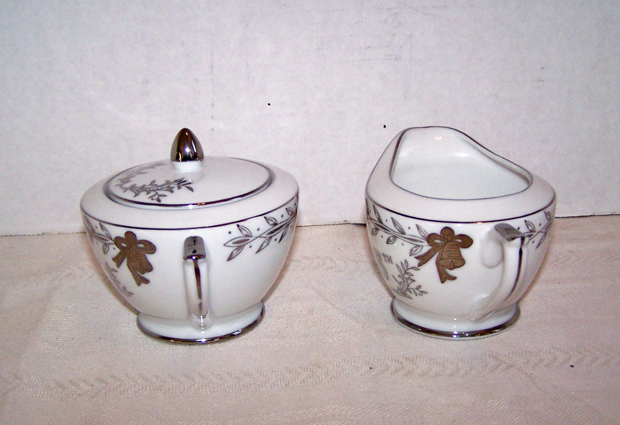 25th Anniversary Cream and Sugar Set, Lefton