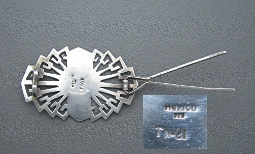 Sterling Silver TN-21 Mexico Hair Barrette