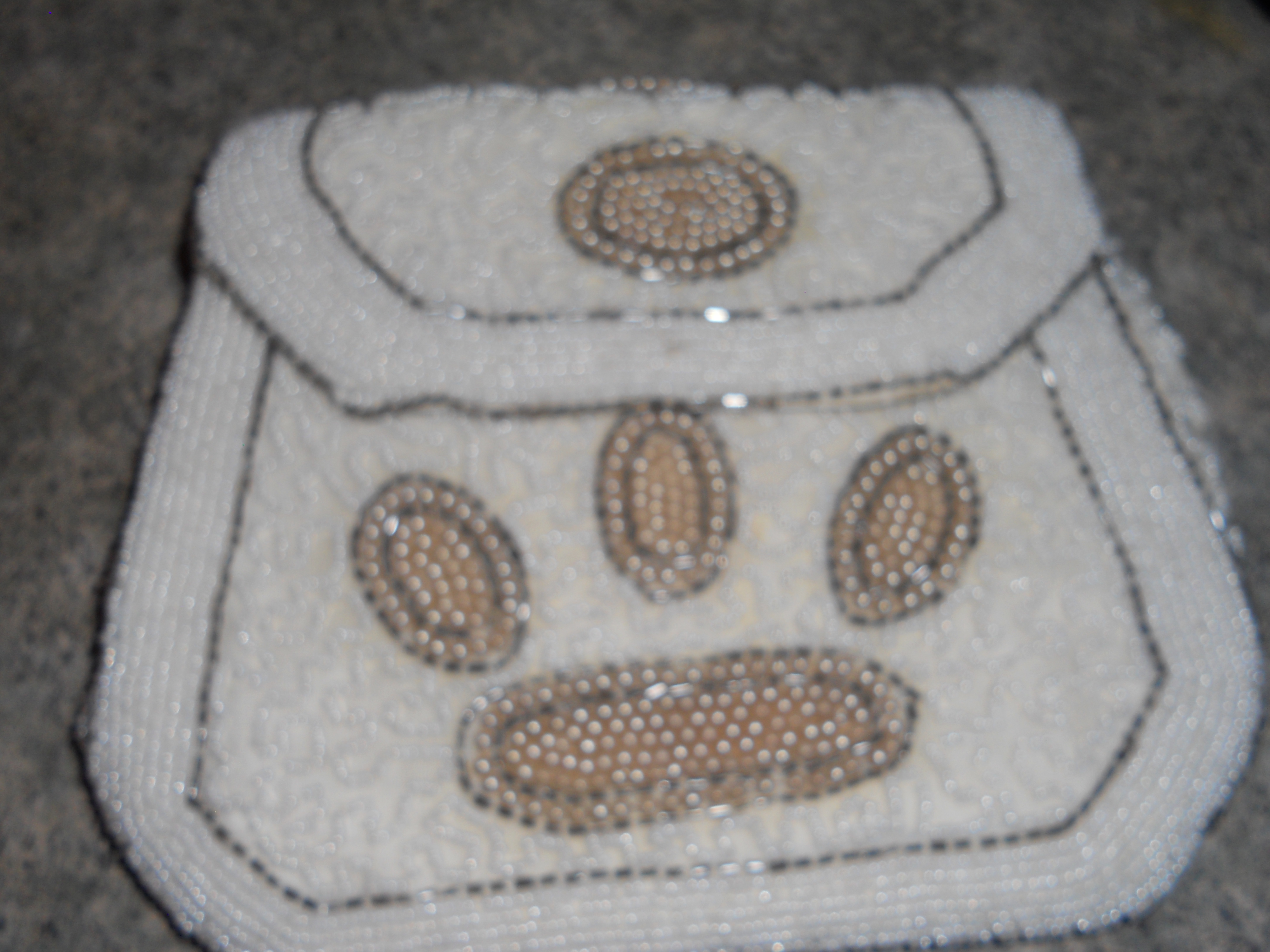Beaded Purse with Finger Handle and Mirror