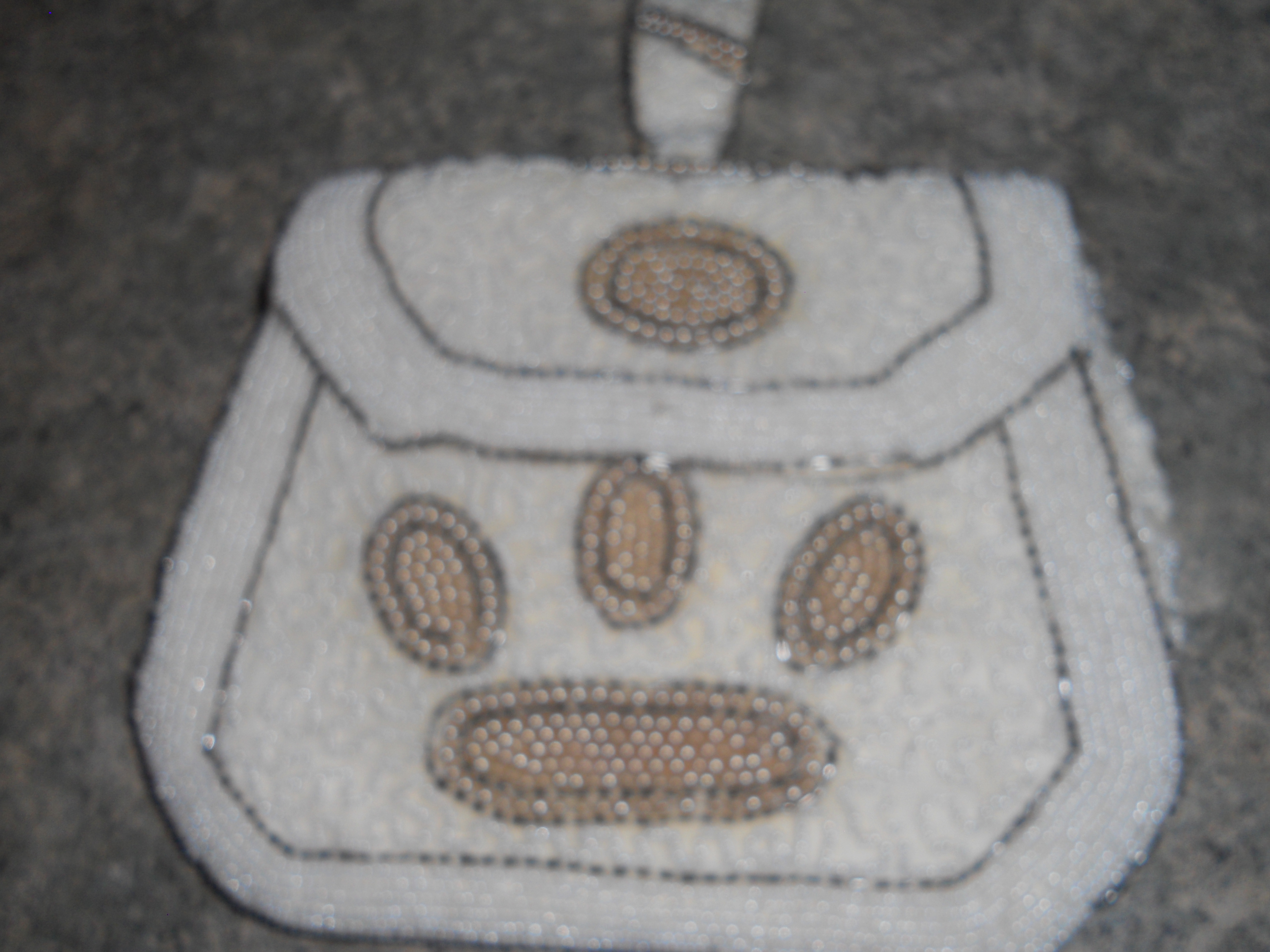 Beaded Purse with Finger Handle and Mirror