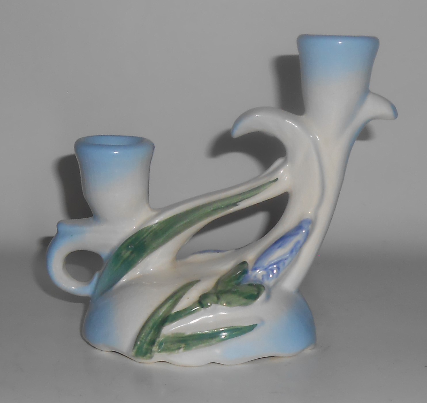 Camark Pottery Blue Iris Candlestick Holder