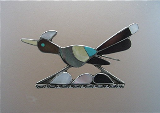 Blake Lesansee Sterling Silver Tortoise Roadrunner Pin