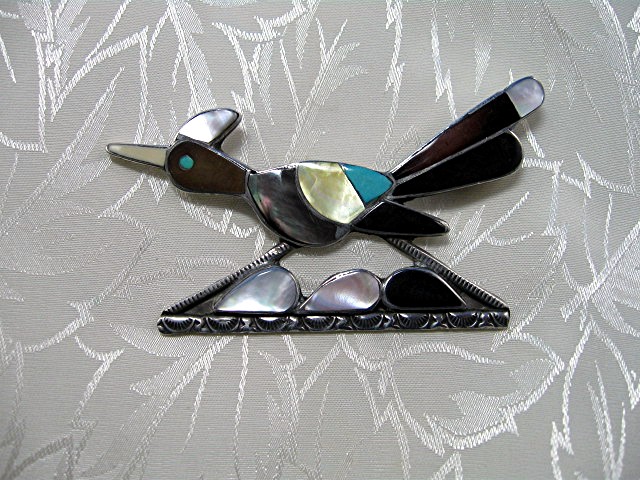 Blake Lesansee Sterling Silver Tortoise Roadrunner Pin
