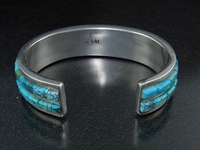Native American Sterling Silver Coral Turquoise Cuff