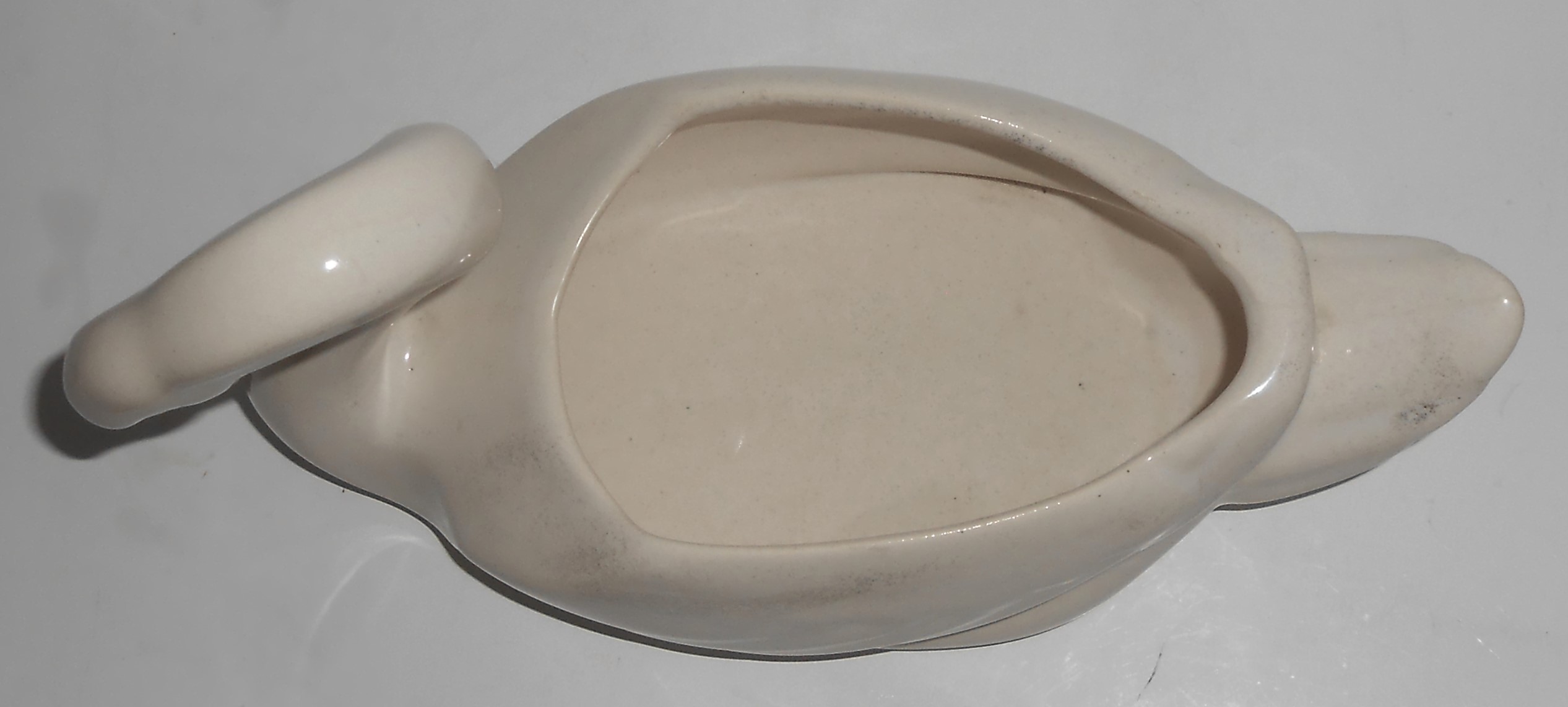 Bauer Pottery Cal-Art Matte White Medium Swan Planter