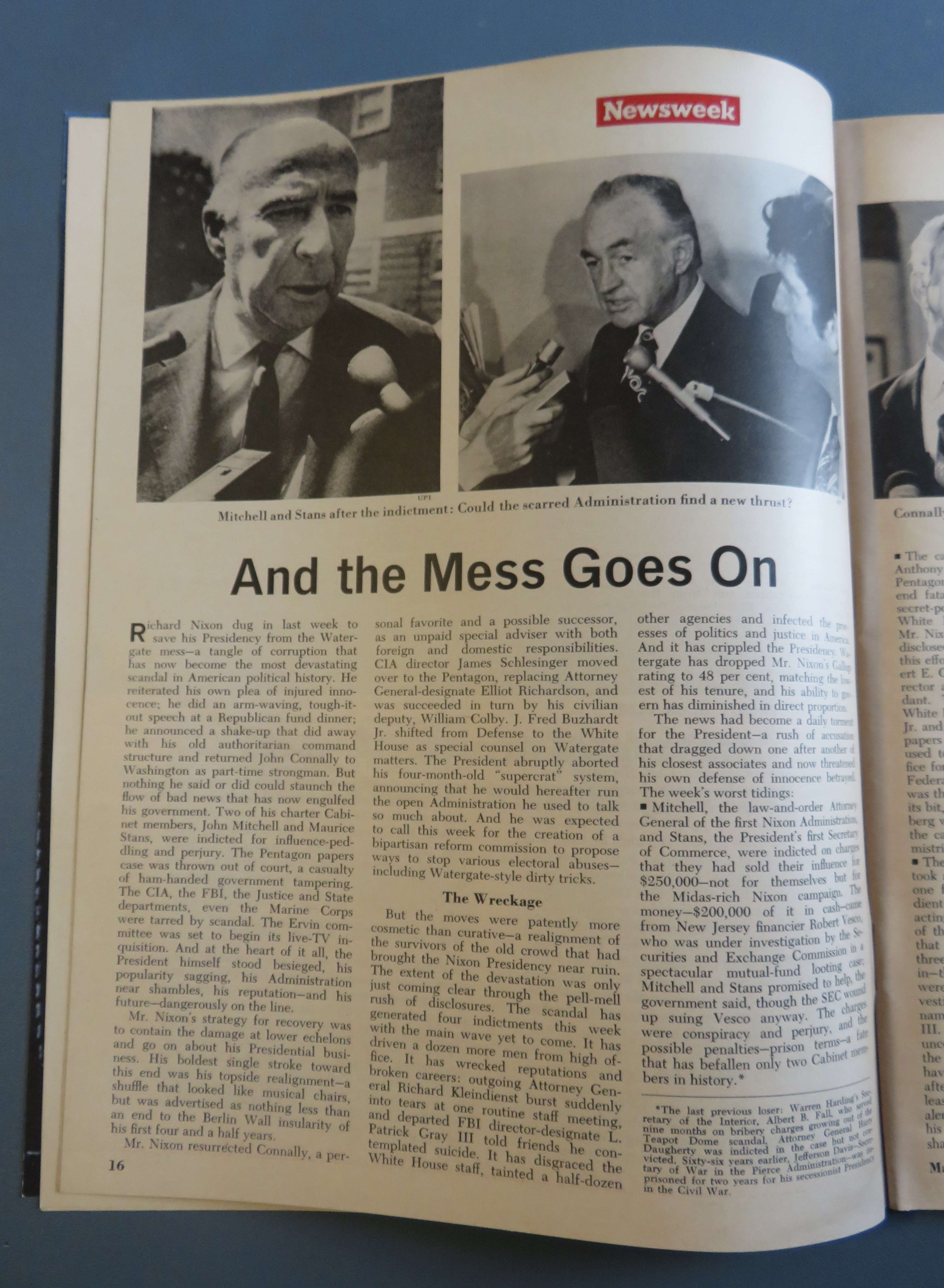 Newsweek Magazine May  21, 1973 John Mitchell