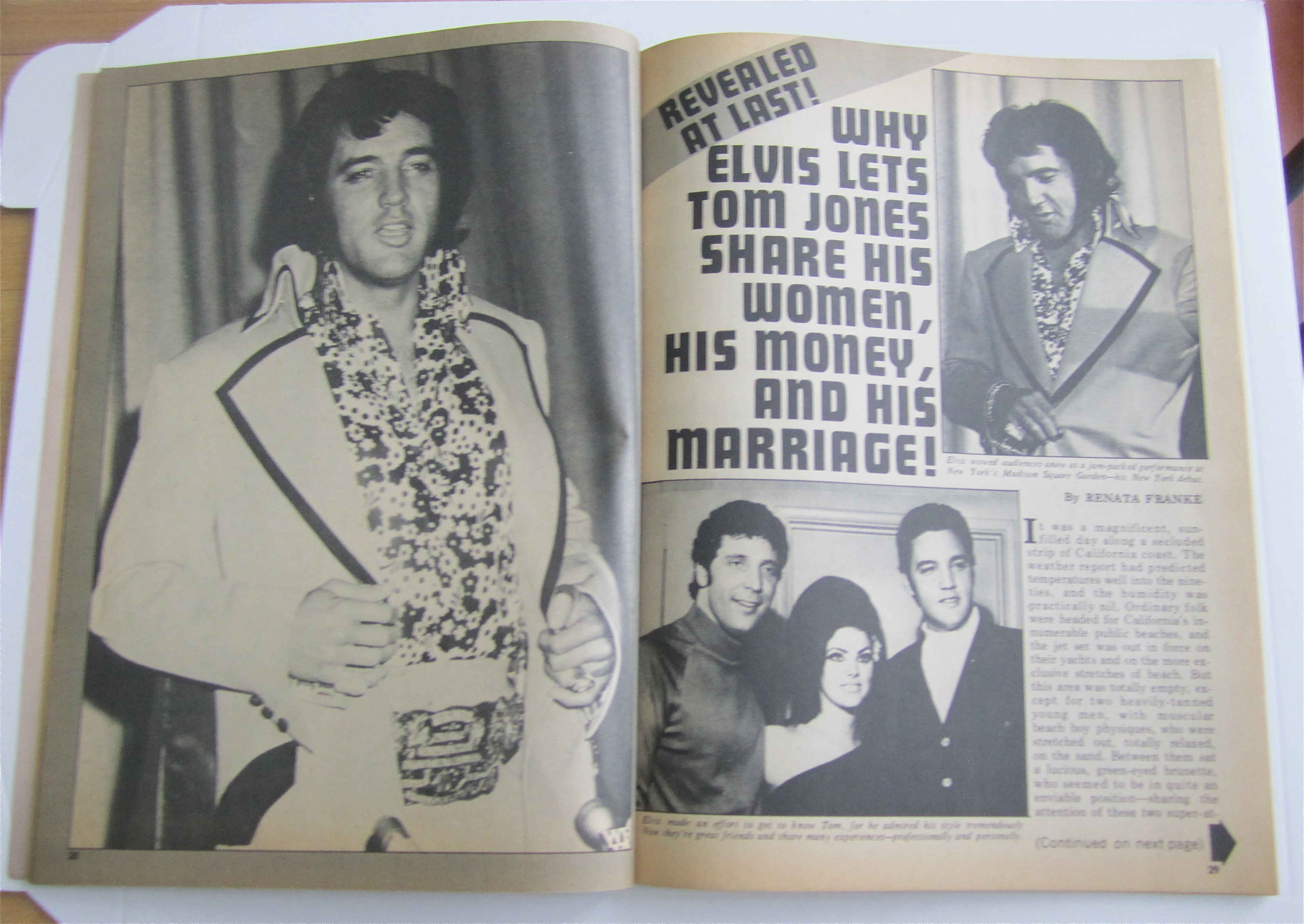 Movie World Magazine October 1972 Elvis & Tom Jones