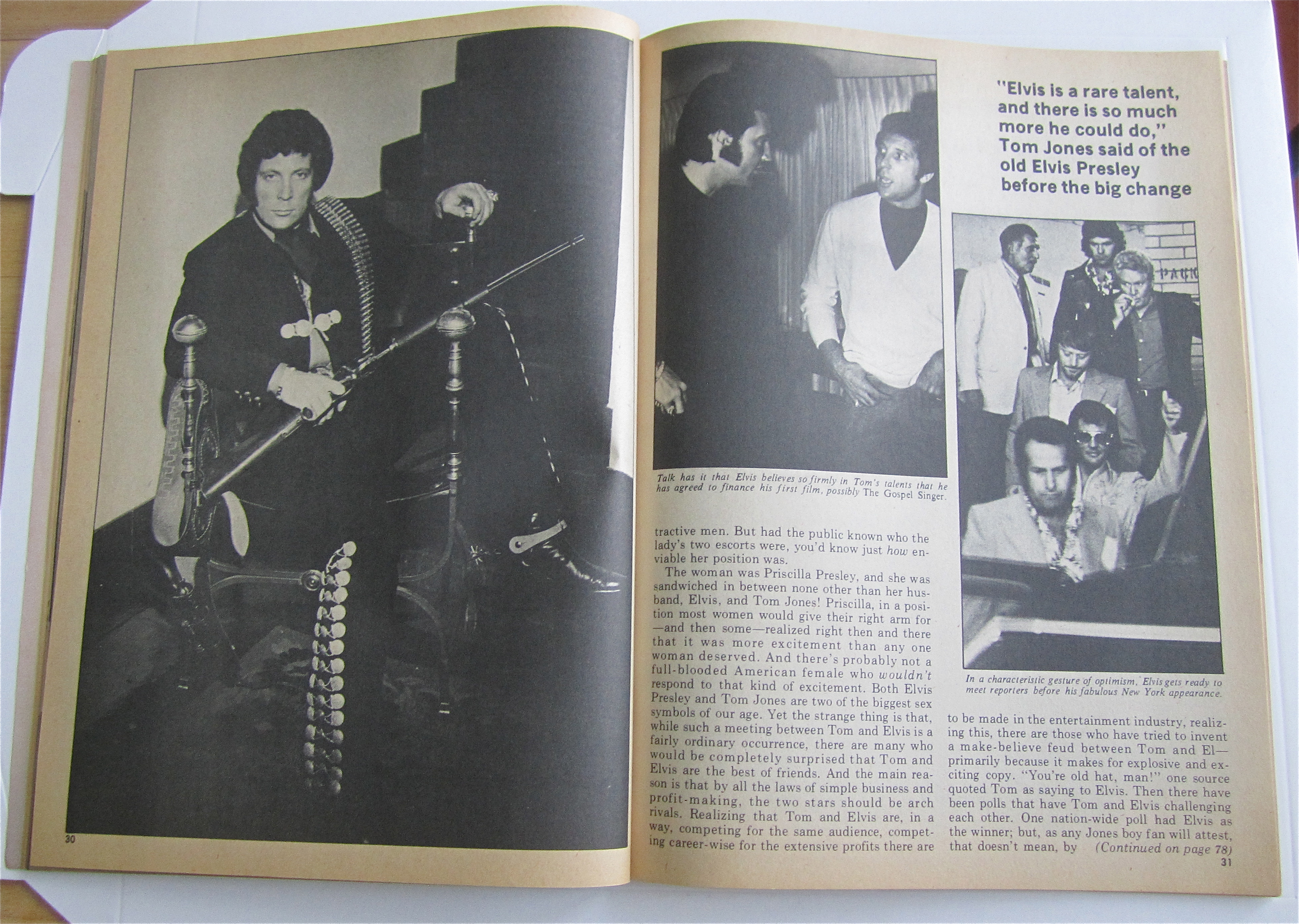 Movie World Magazine October 1972 Elvis & Tom Jones