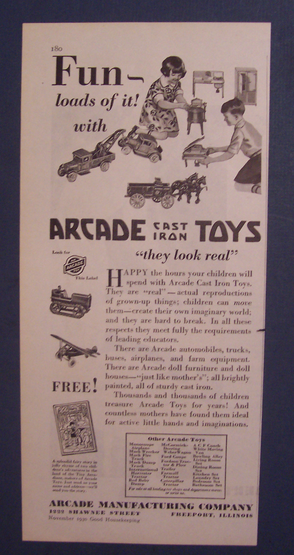 1930  Arcade Cast Iron Toys