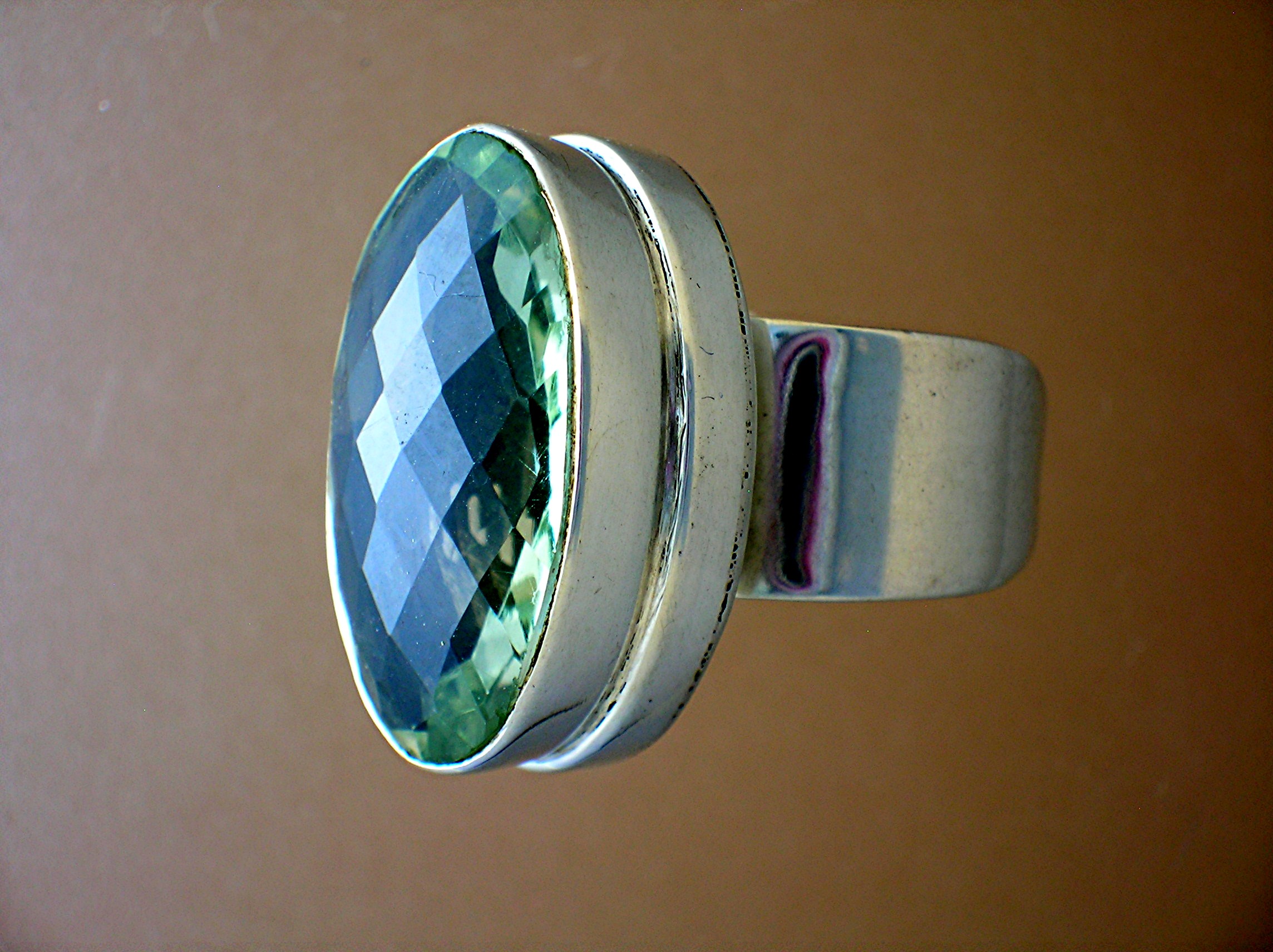 Sterling Silver Green Amethyst Ring