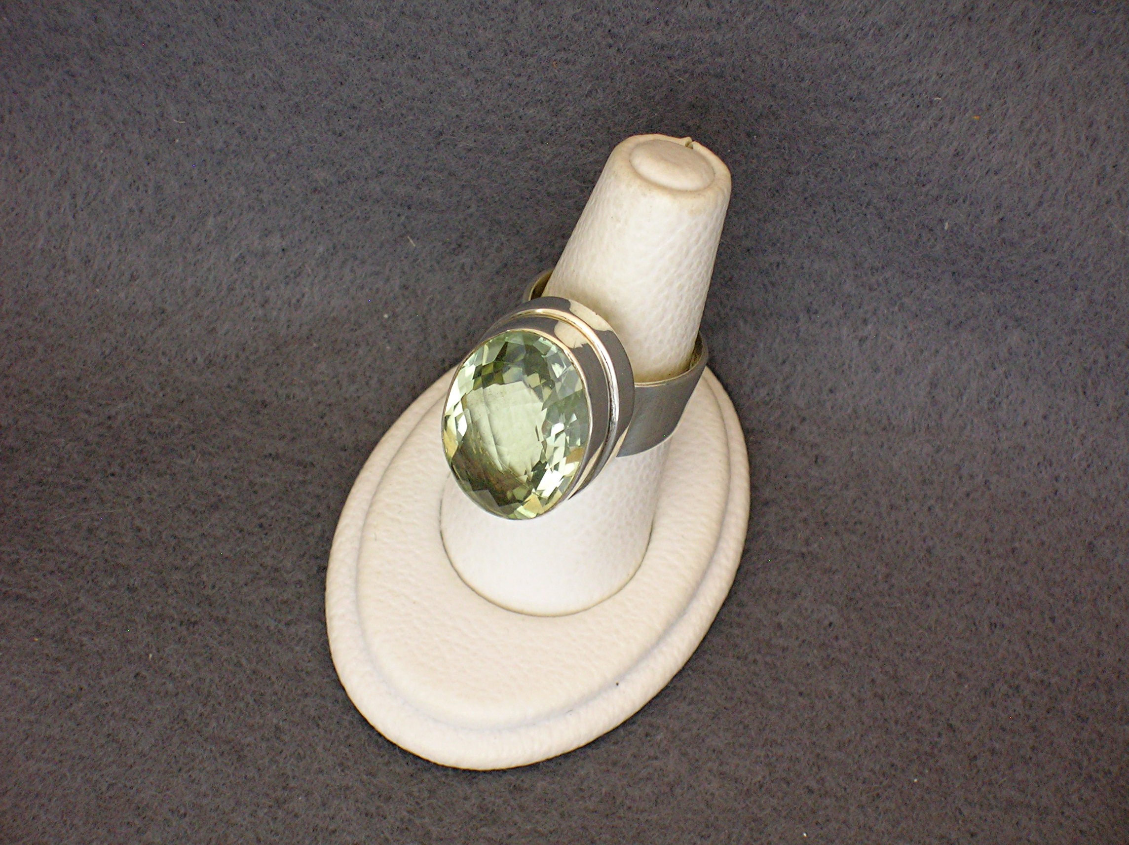 Sterling Silver Green Amethyst Ring