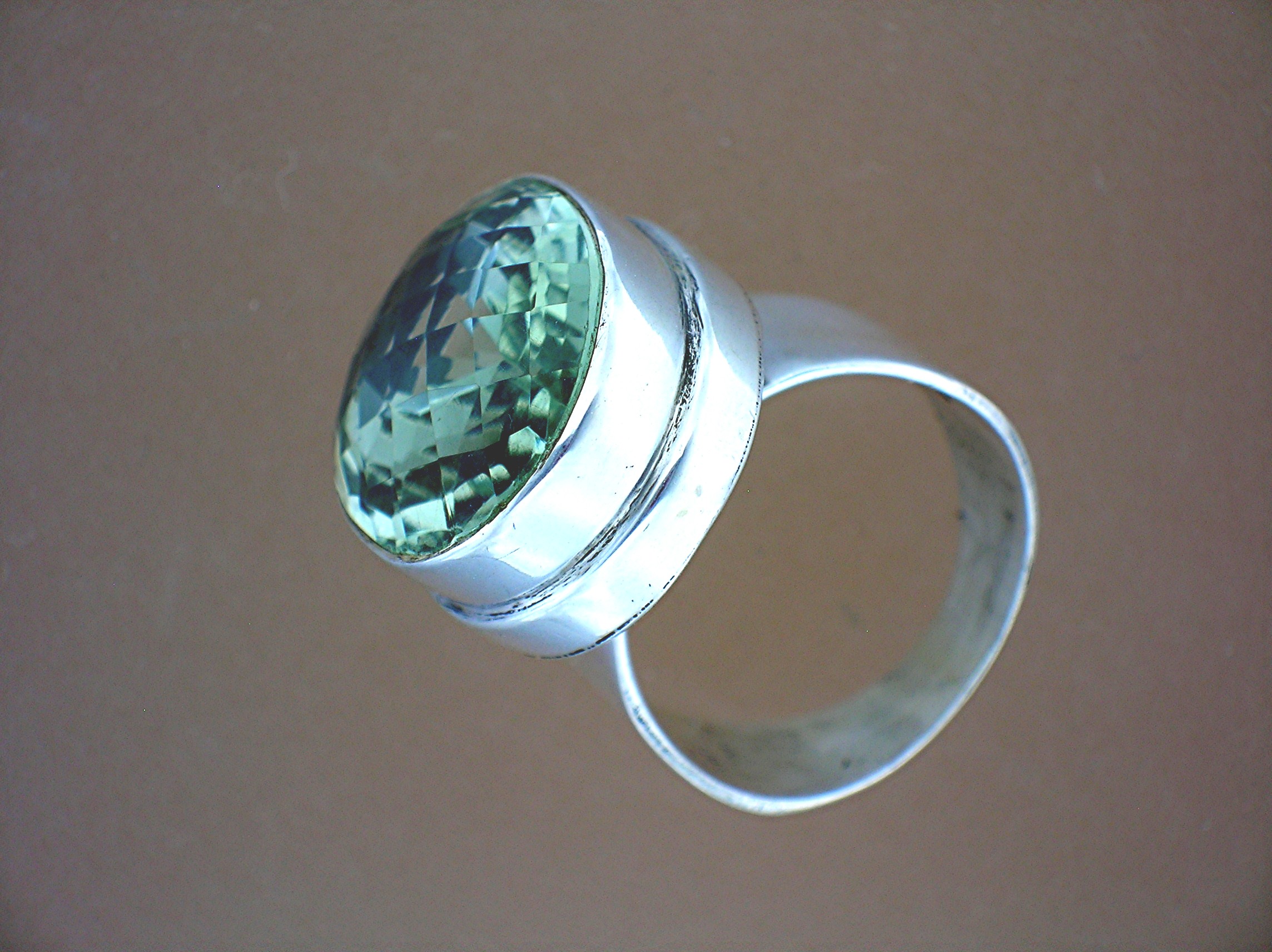 Sterling Silver Green Amethyst Ring