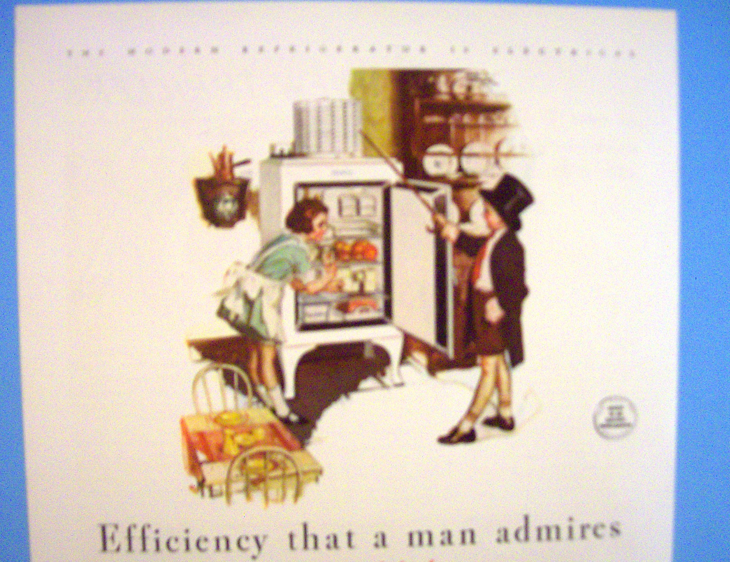 1931 General Electric Refrigerator w/ 2 Children