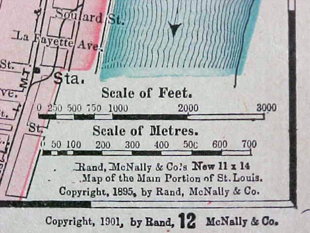 Map St. Louis & St. Joseph MO 1907 Rand McNally