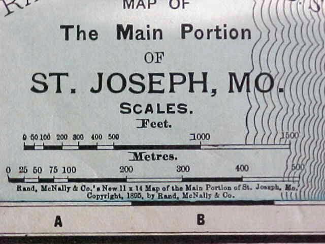Map St. Louis & St. Joseph MO 1907 Rand McNally