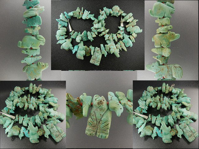 Fetish  Hand Carved Turquoise Stacey Turpen Necklace