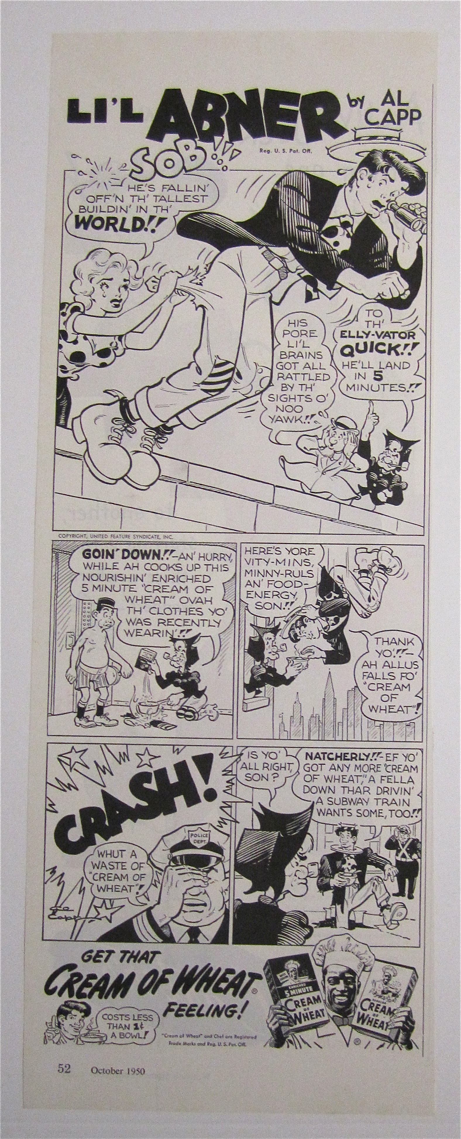 1950 Cream Of Wheat Cereal with Little Abner by Al Capp