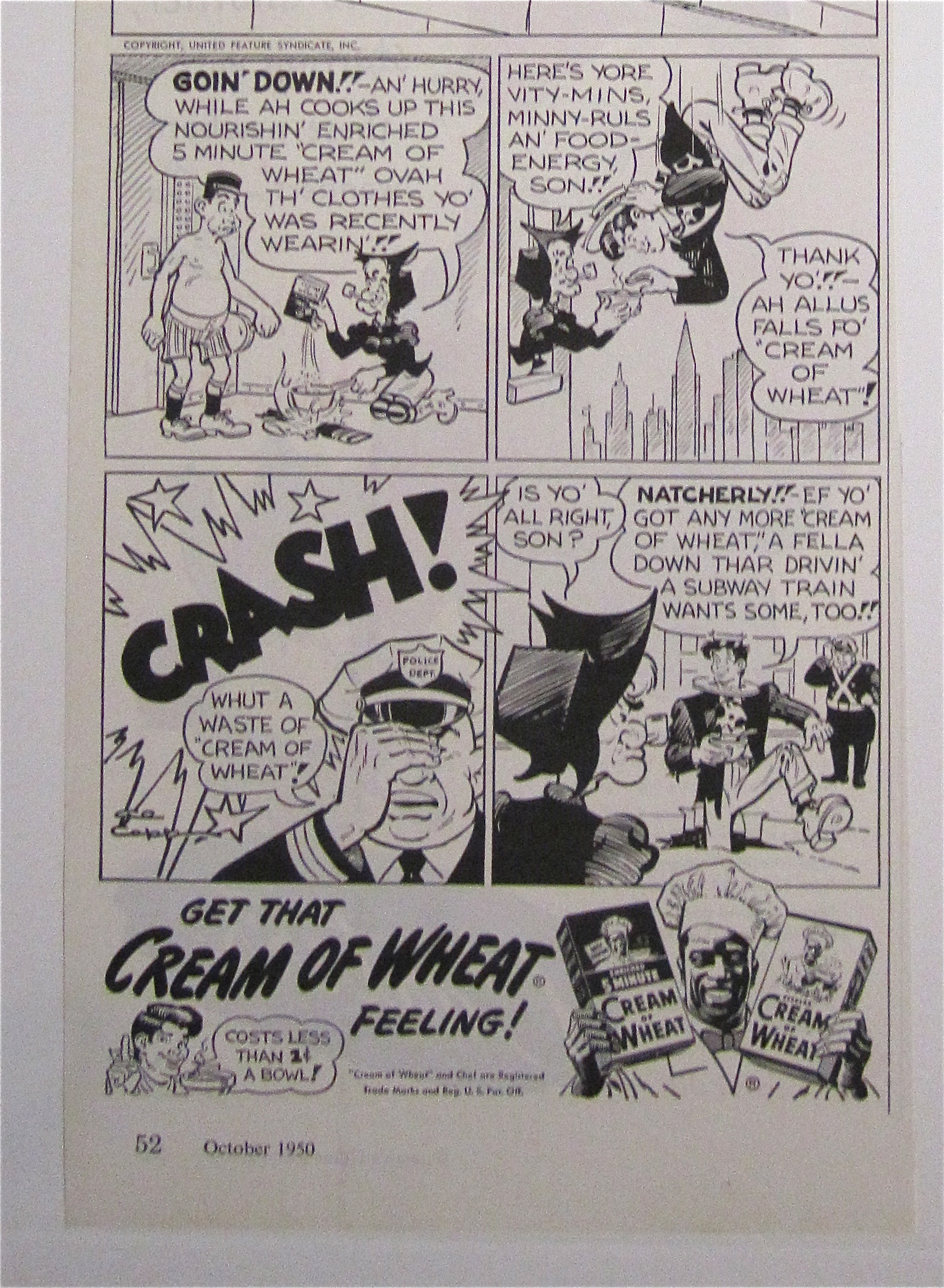 1950 Cream Of Wheat Cereal with Little Abner by Al Capp