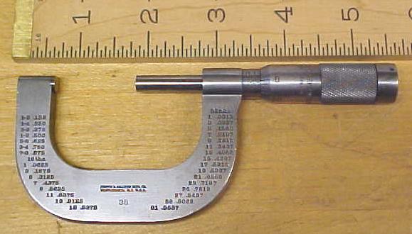 Brown & Sharpe Outside Micrometer 1-2 inch No. 38