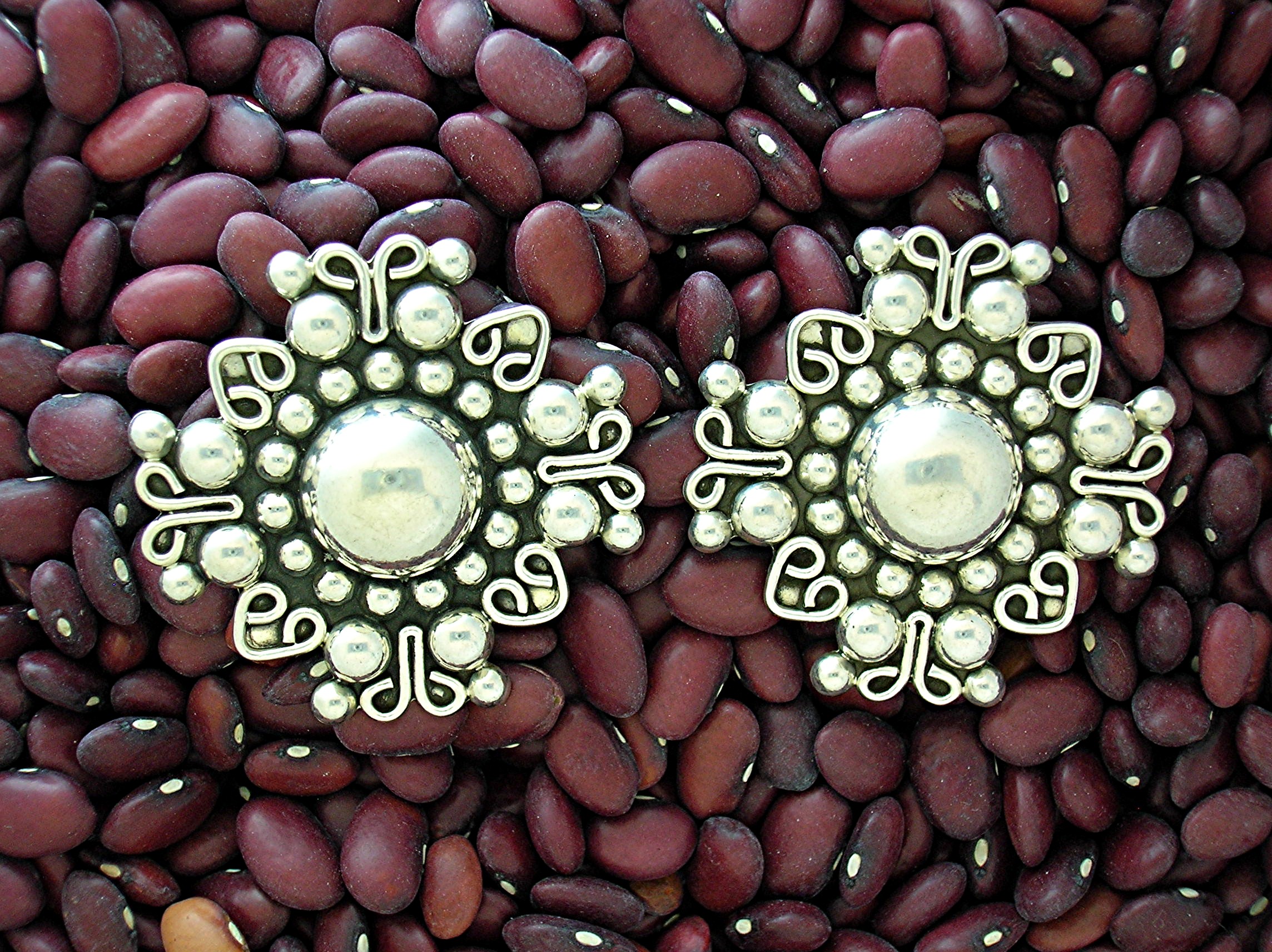 Sterling Silver Mexico Clip Earrings TH-13 ..JHR
