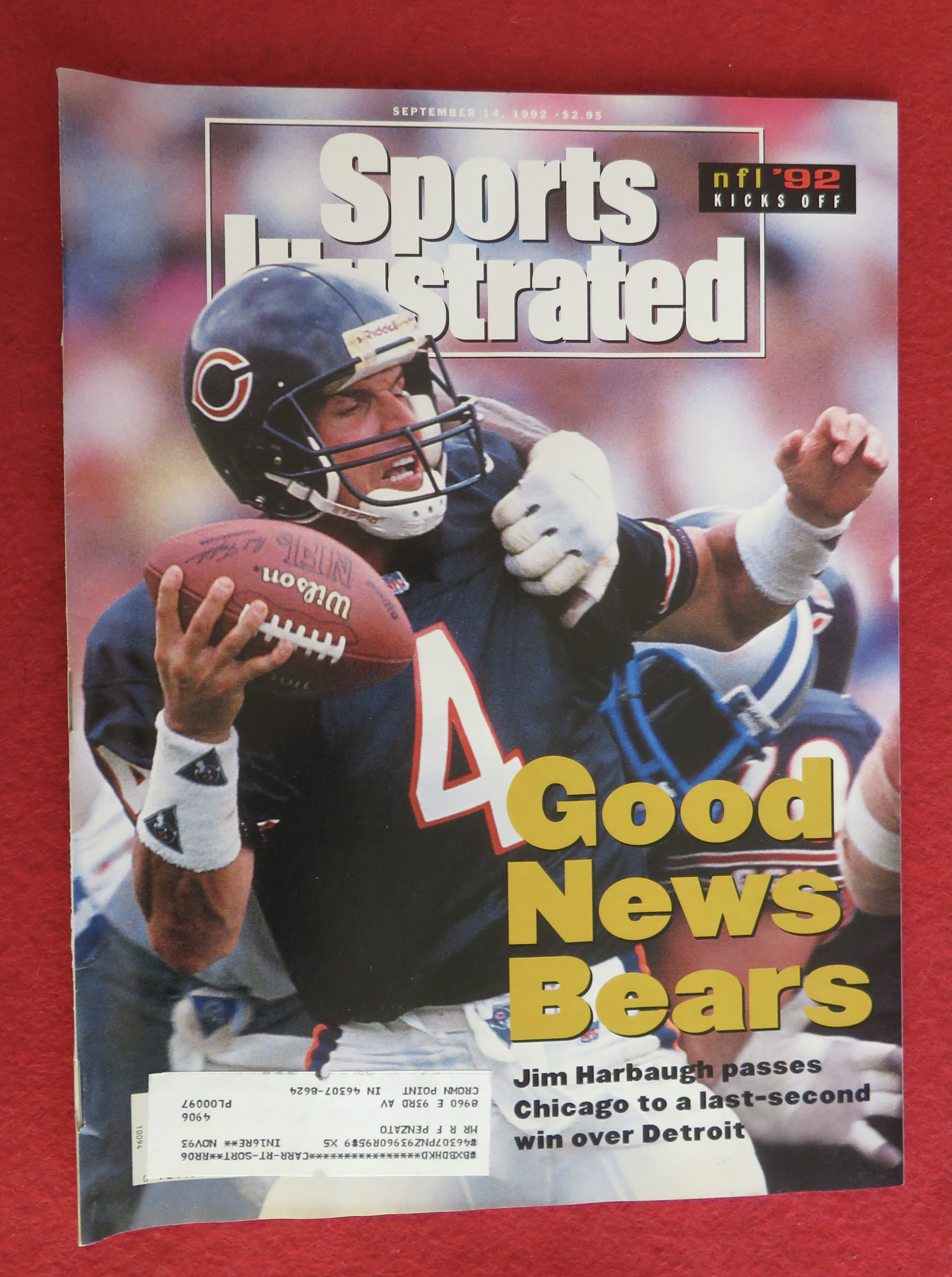 Sports Illustrated Magazine September 14, 1992 Harbaugh