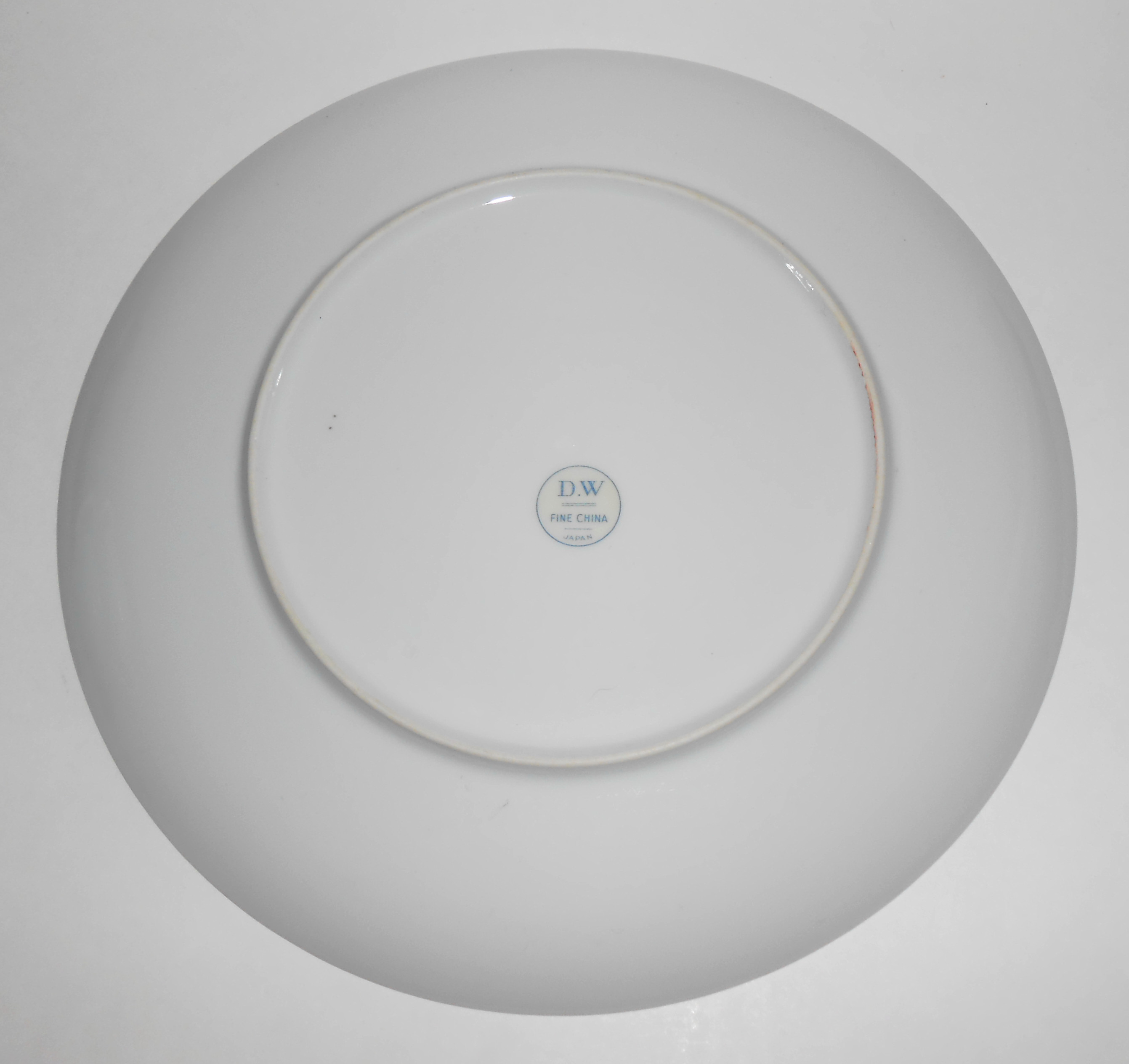 DW Fine Japan Porcelain China Floral Tree Dinner Plate