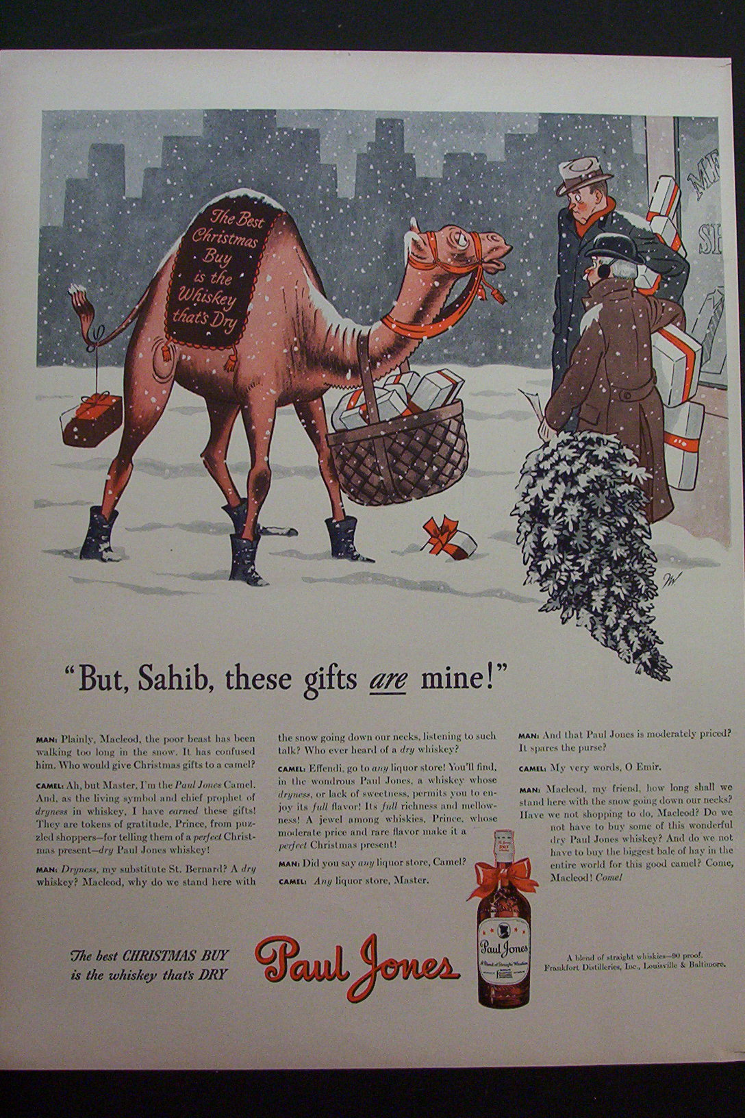 1942 Paul Jones Whiskey with Camel Talking to Men