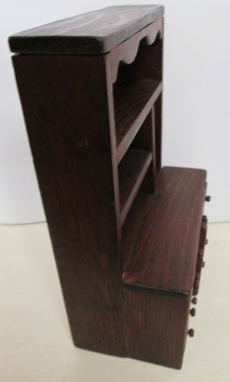 Folk Art Kitchen Cabinet Miniature Wood Medium Doll Size