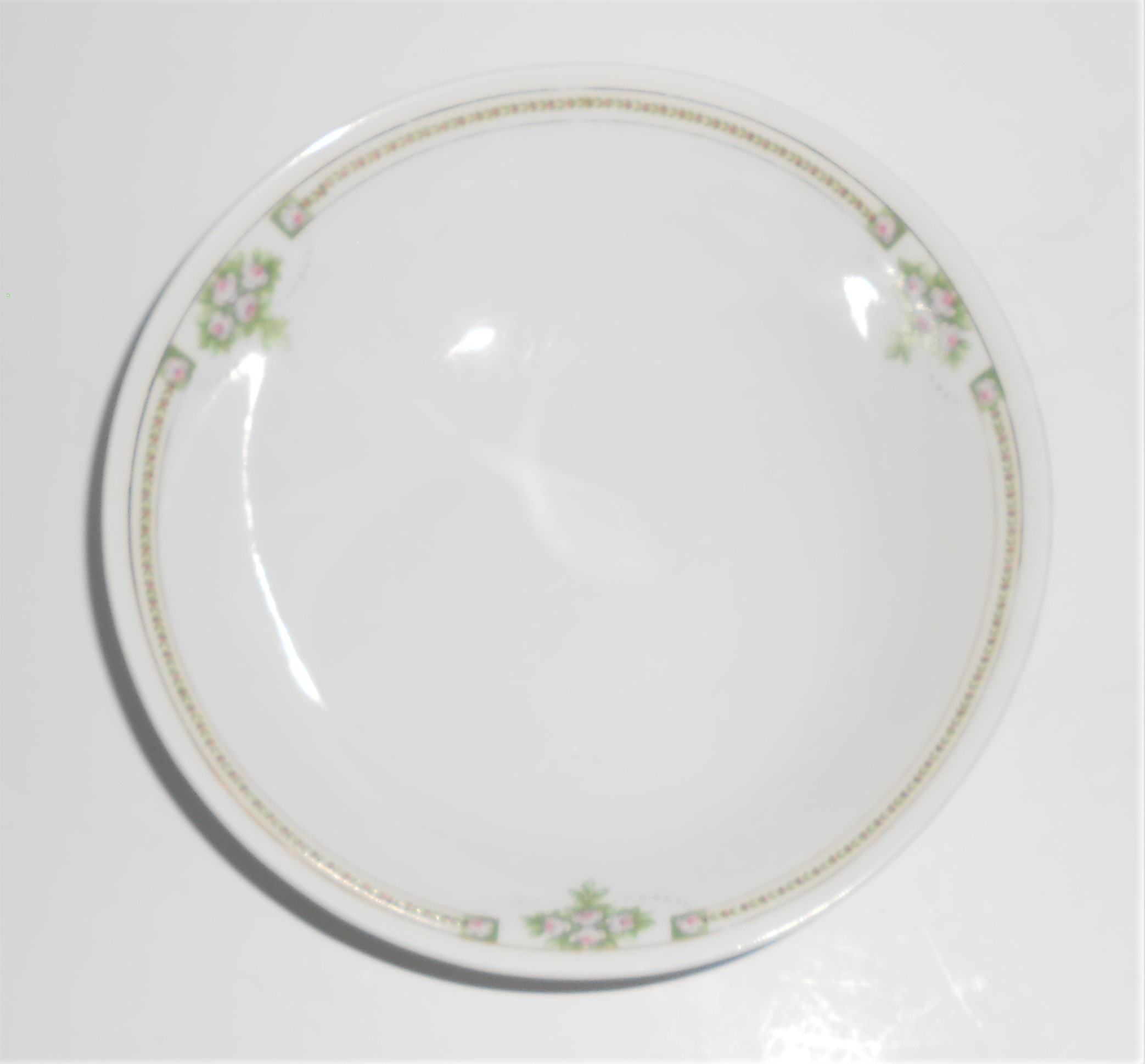 Weimar Porcelain China Green Laurel & Swags w/Pink Rose