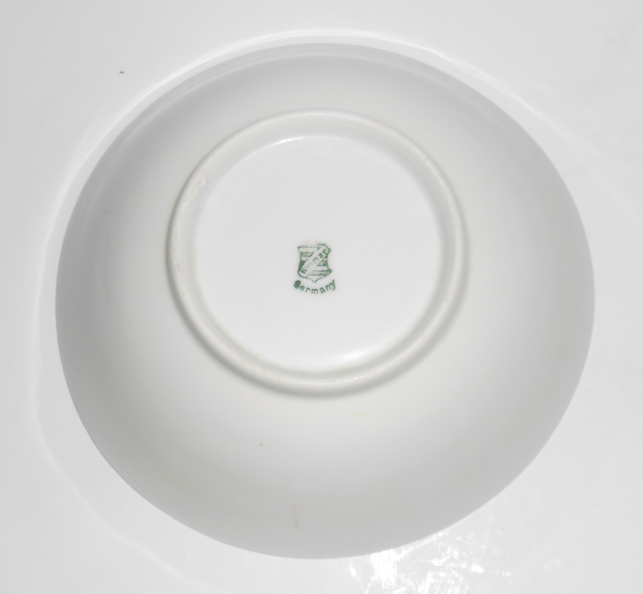 Weimar Porcelain China Green Laurel & Swags w/Pink Rose