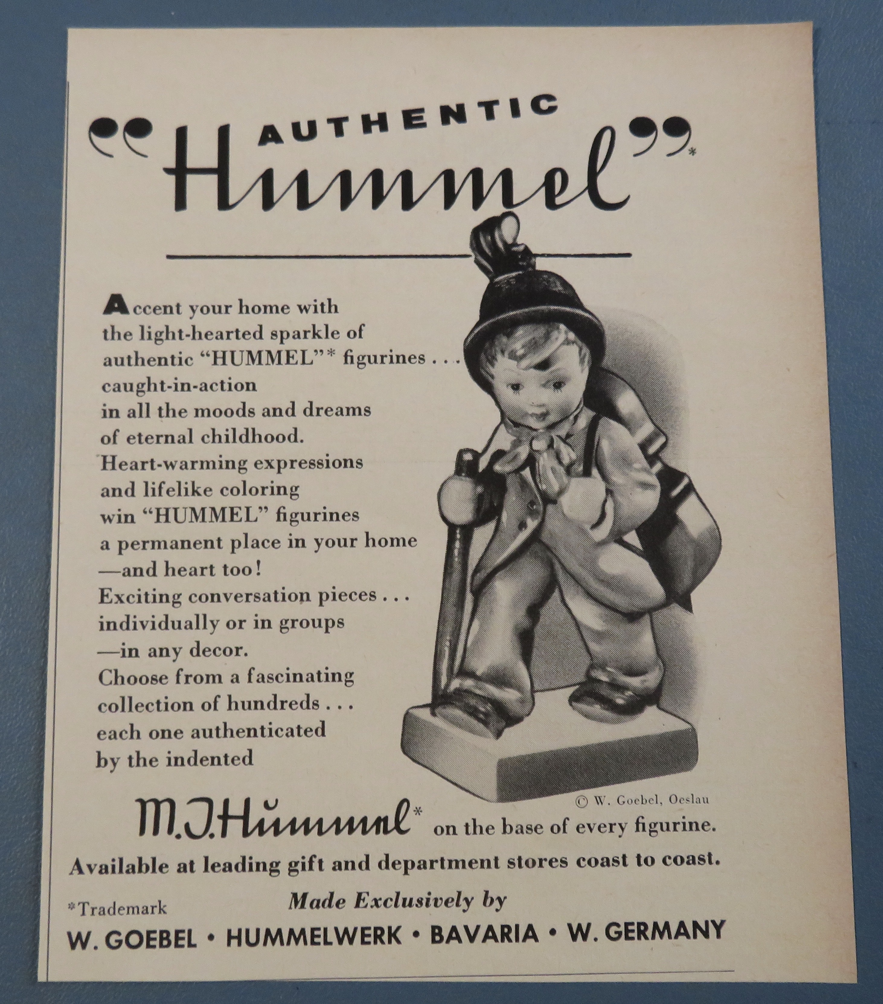 1955 Hummel Figurine with Little Boy with Violin
