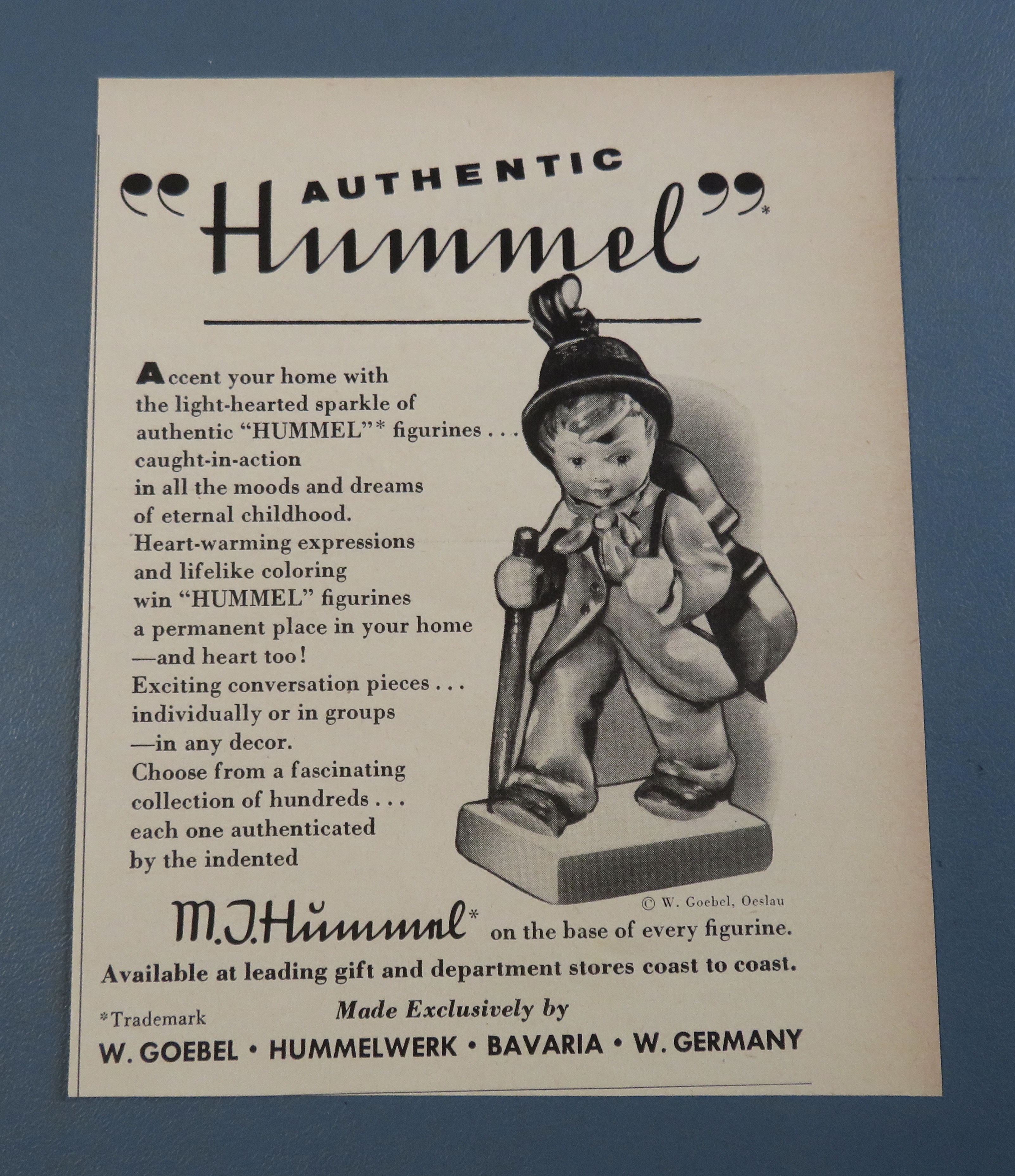 1955 Hummel Figurine with Little Boy with Violin