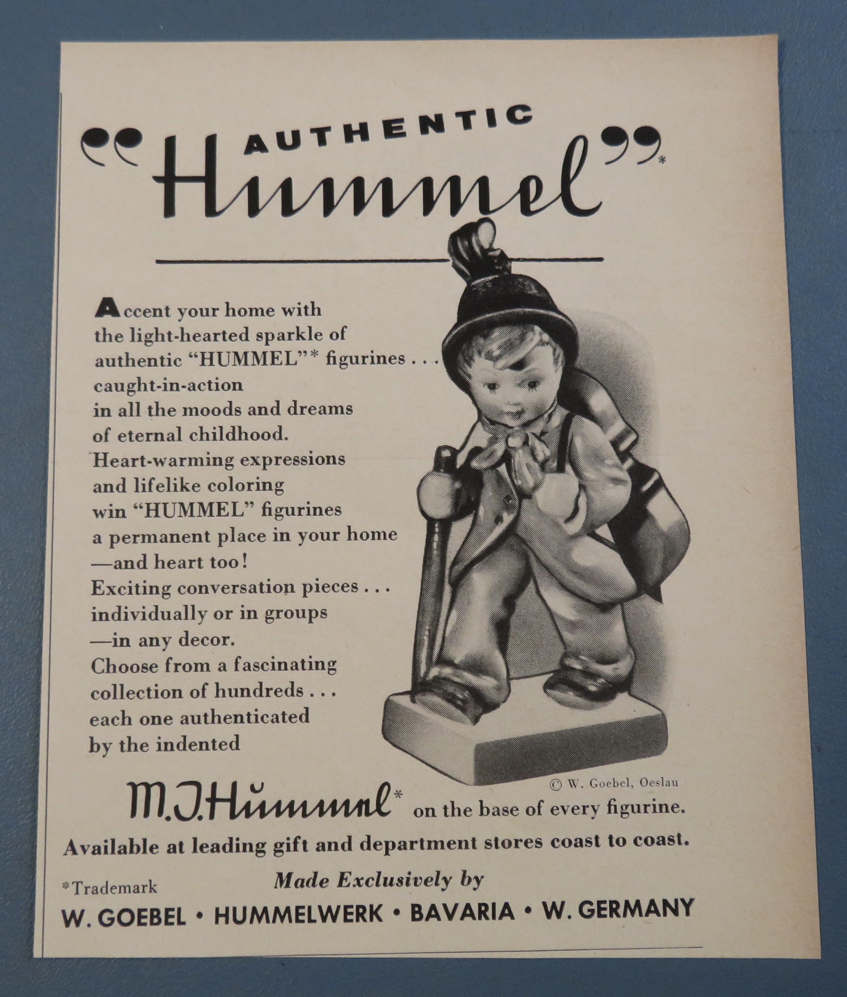 1955 Hummel Figurine with Little Boy with Violin