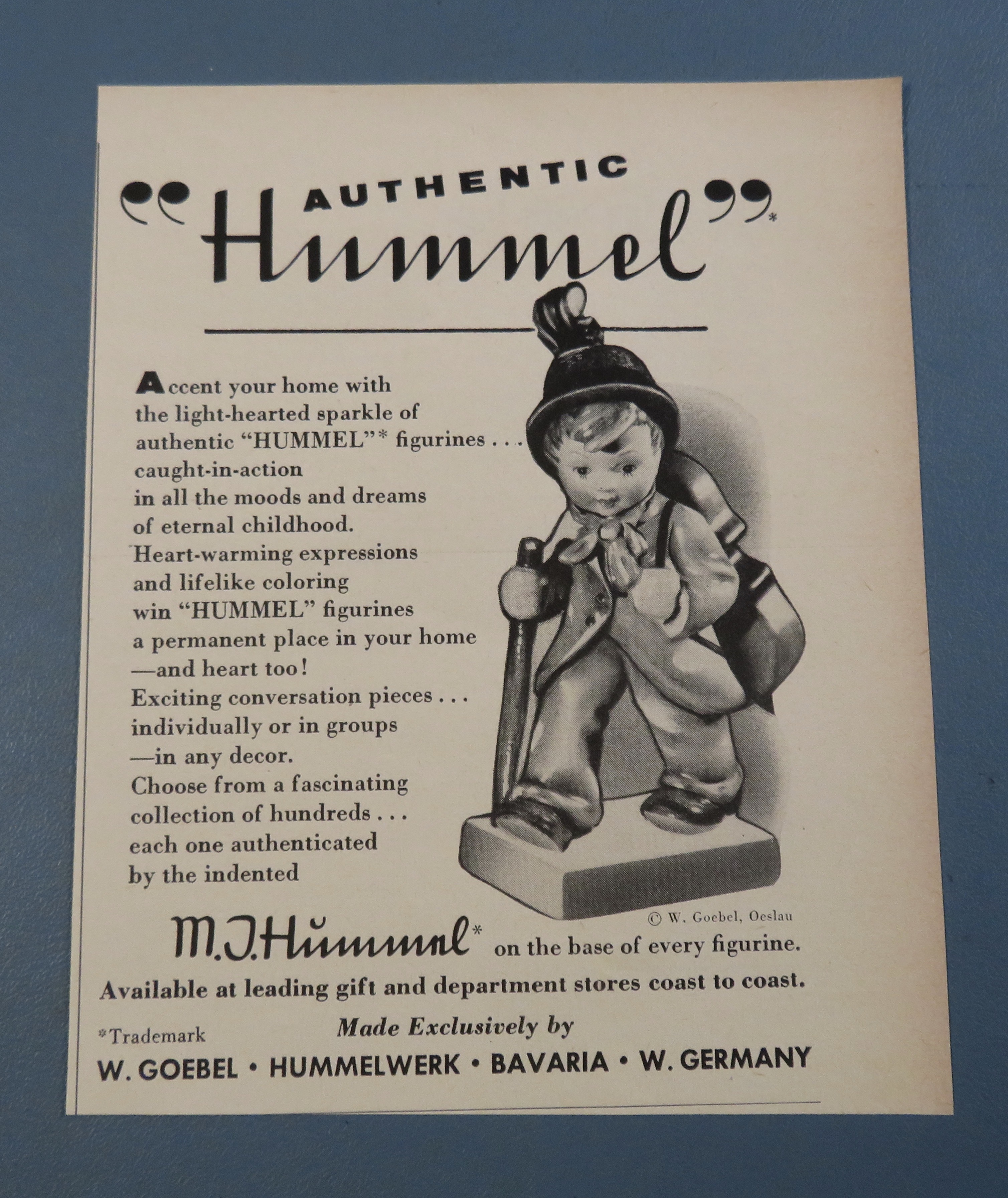 1955 Hummel Figurine with Little Boy with Violin
